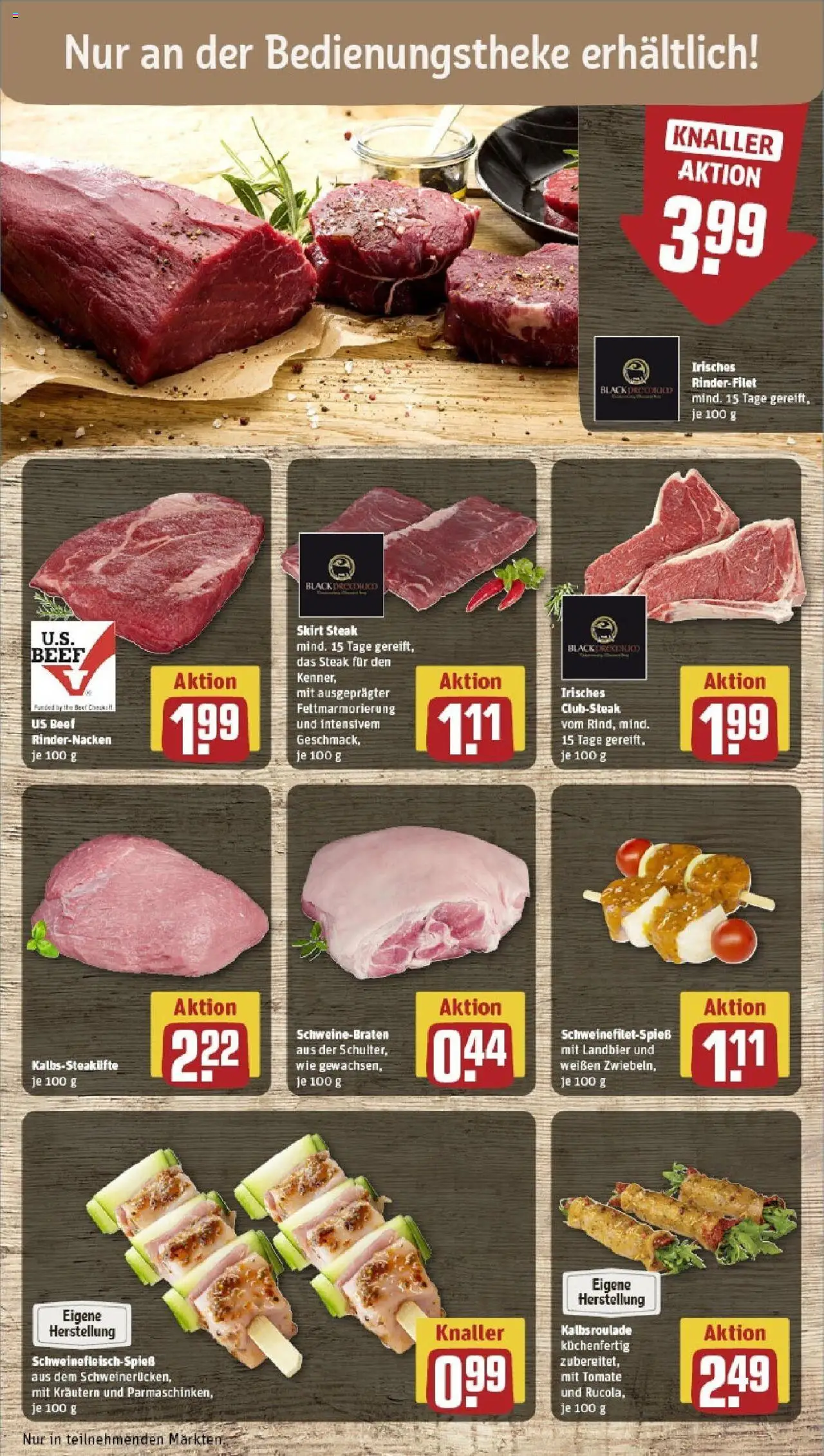 Rewe prospekt Vetschau	 - gültig ab dem 25.05.2025 | Seite: 10 | Produkte: Rinderfilet, Steak