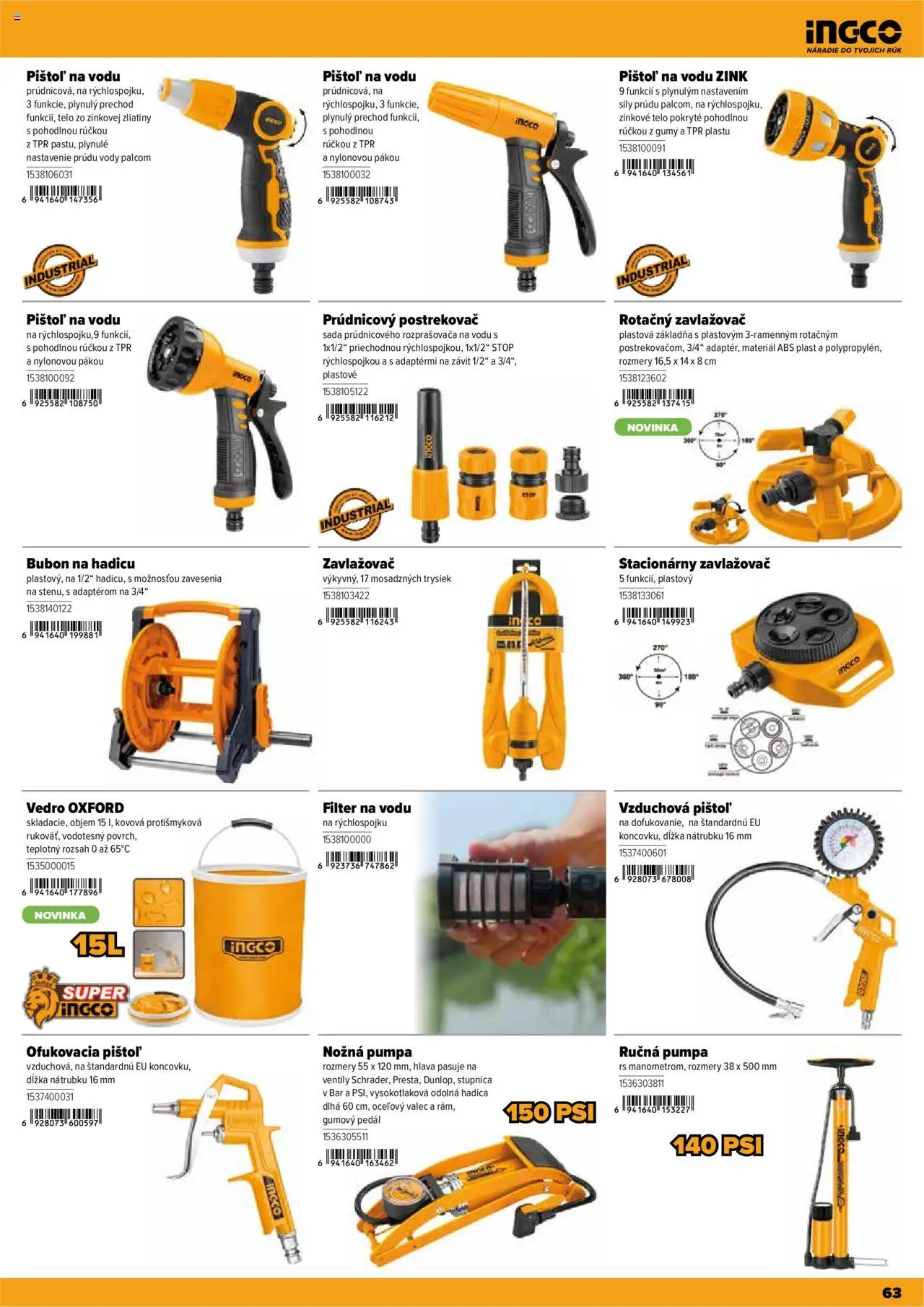 Nové Kinekus akcie – leták je platný od 28.04.2025 | Strana: 63 | Produkty: Pumpa, Filter na vodu, Náradie