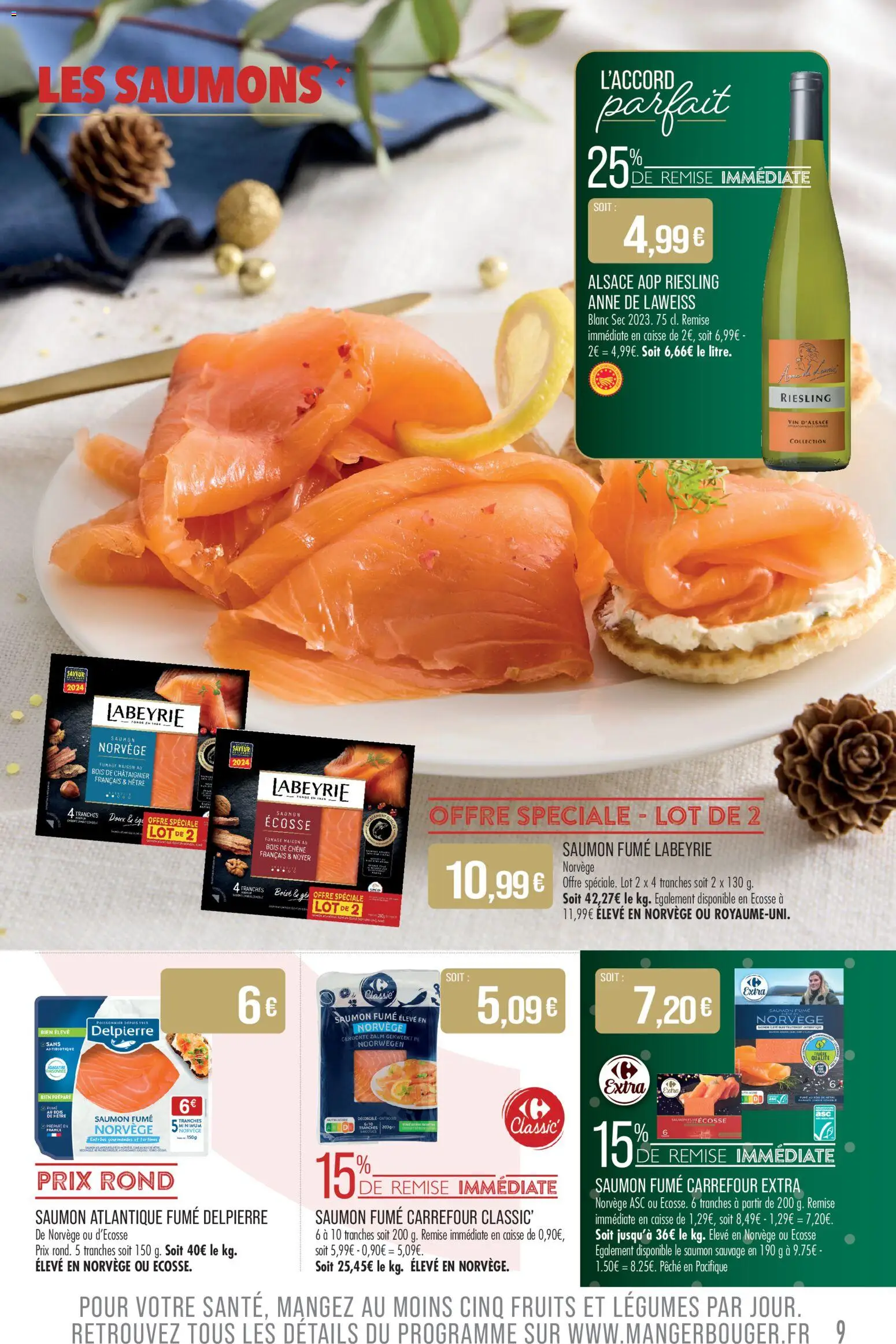 {H1} | Page: 9 | Produits: Pêche, Saumon fumé, Vin, Saumon