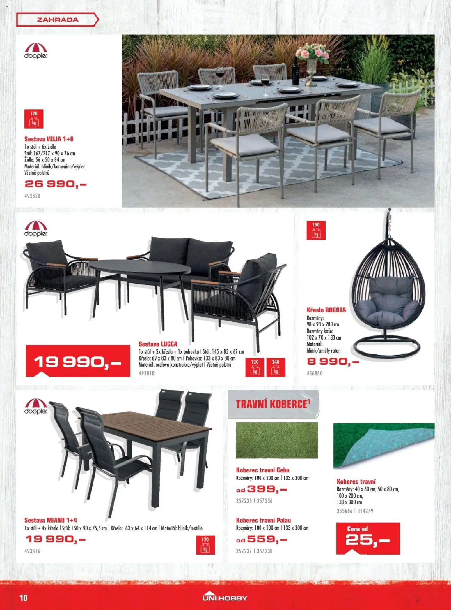 Uni Hobby leták od 05.03.2026 | Strana: 10 | Produkty: Zahrada, Křesla, Křeslo, Koberec