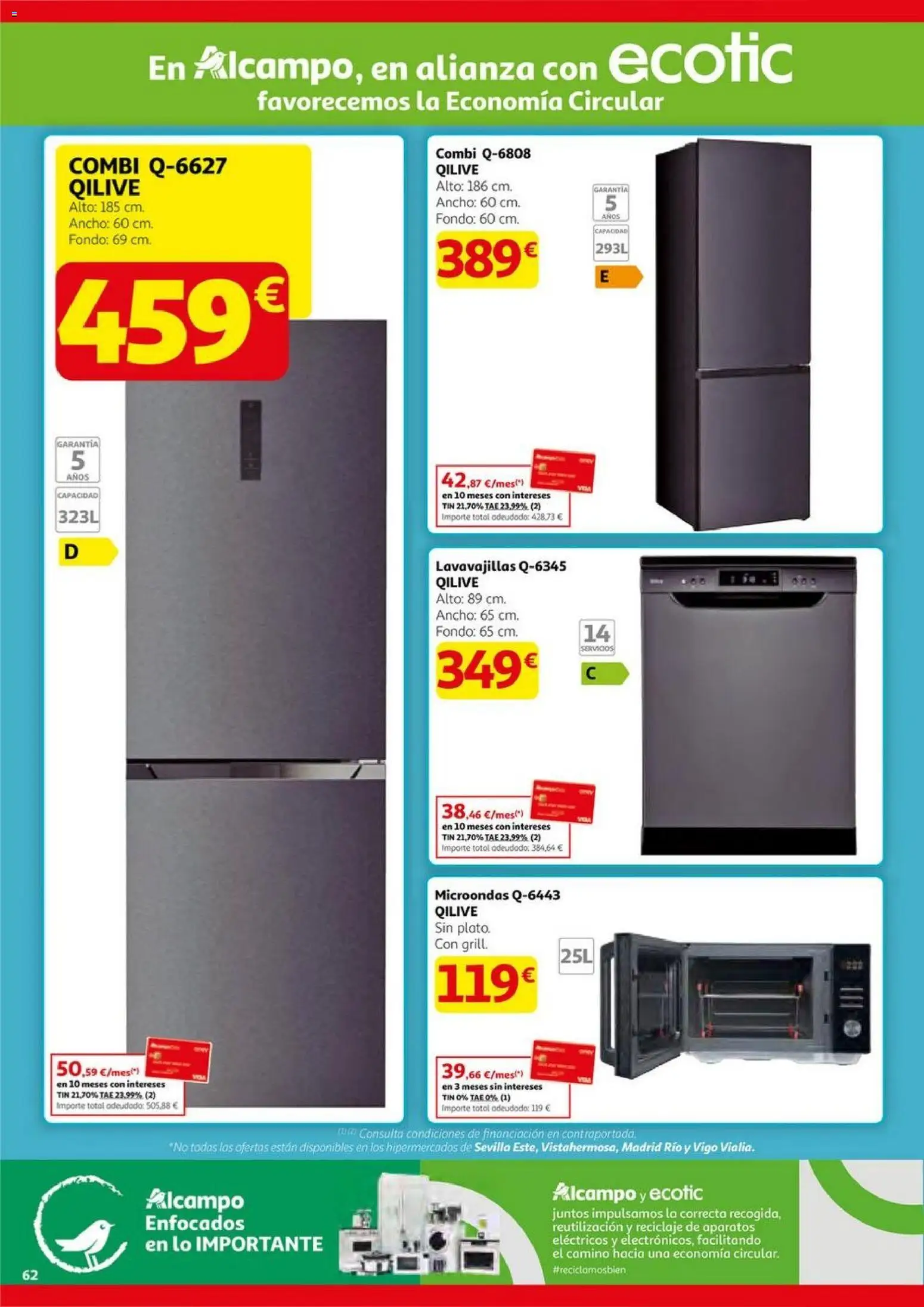Alcampo - HG Pio XII Unificado  │ válido desde el 23.10.2025 | Página: 62 | Productos: Lavavajillas, Combi