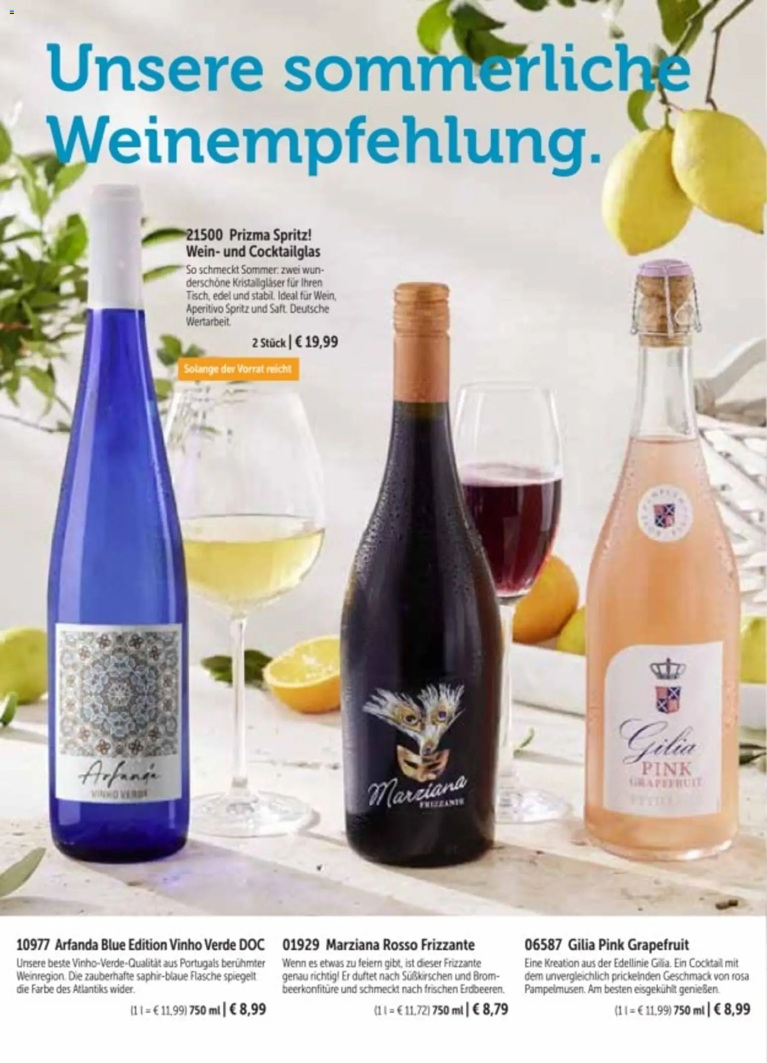 Bofrost Katalog Sommerprogramm – gültig ab 20.04.2026 | Seite: 16 | Produkte: Grapefruit, Wein