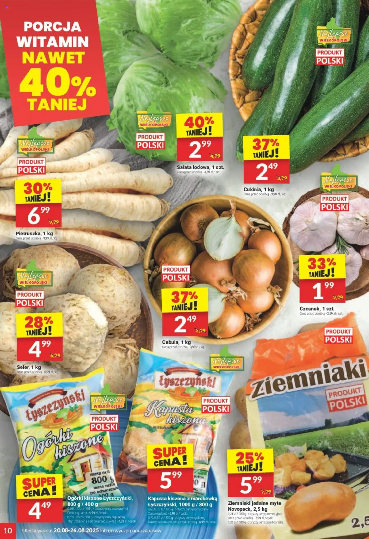 Twój Market Gazetka od 20.08.2025 | Strona: 10 | Produkty: Kapusta, Marchewka, Ogórki, Ziemniaki