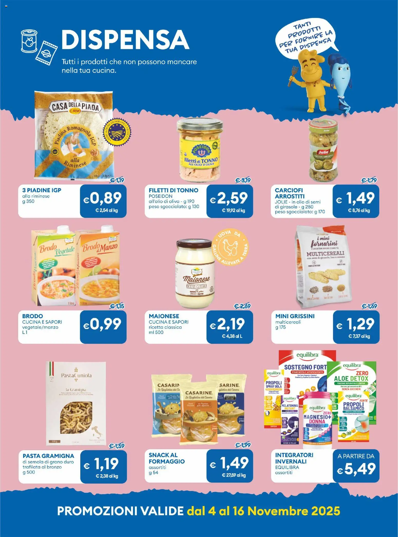 Volantino MD Discount del 04.11.2025 | Pagina: 6 | Prodotti: Formaggio, Olio, Carciofi, Grissini