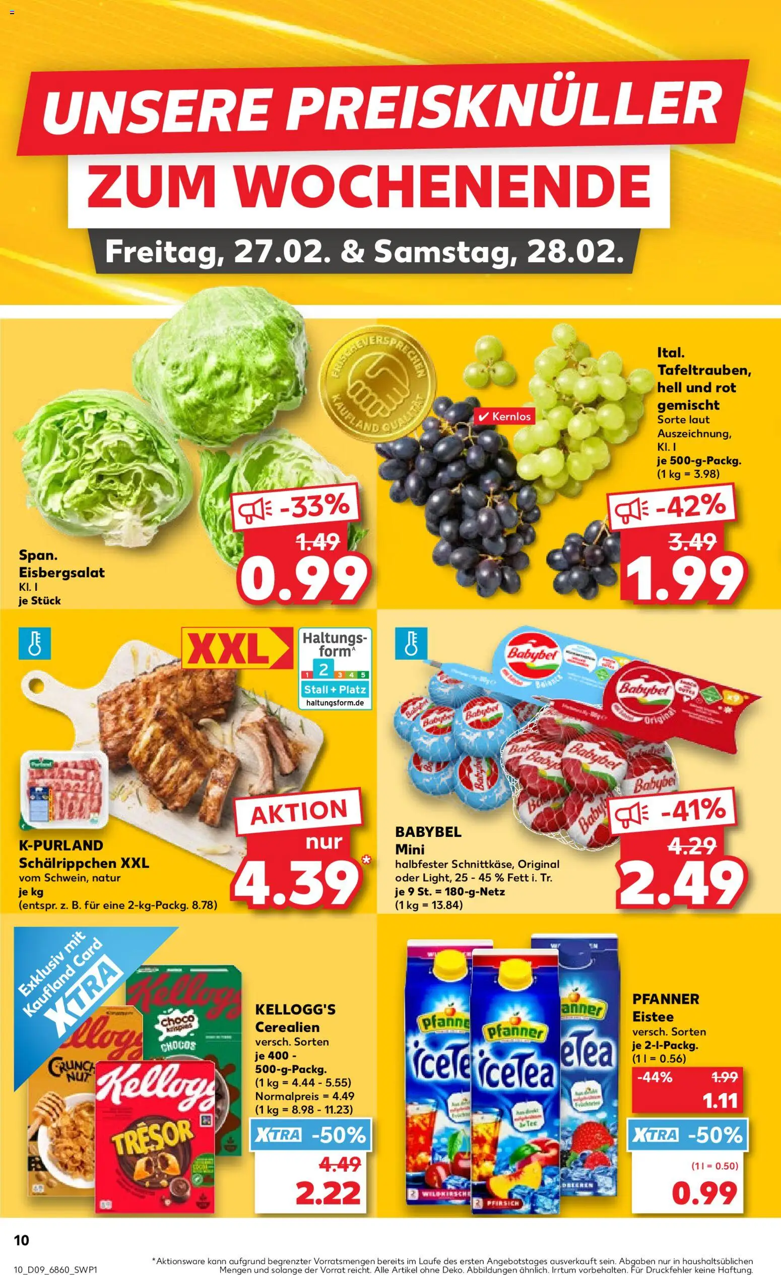Kaufland prospekt Bremen	 – gültig ab 26.02.2026 | Seite: 10 | Produkte: Kellogg's, Eisbergsalat, Pfanner eistee, Babybel