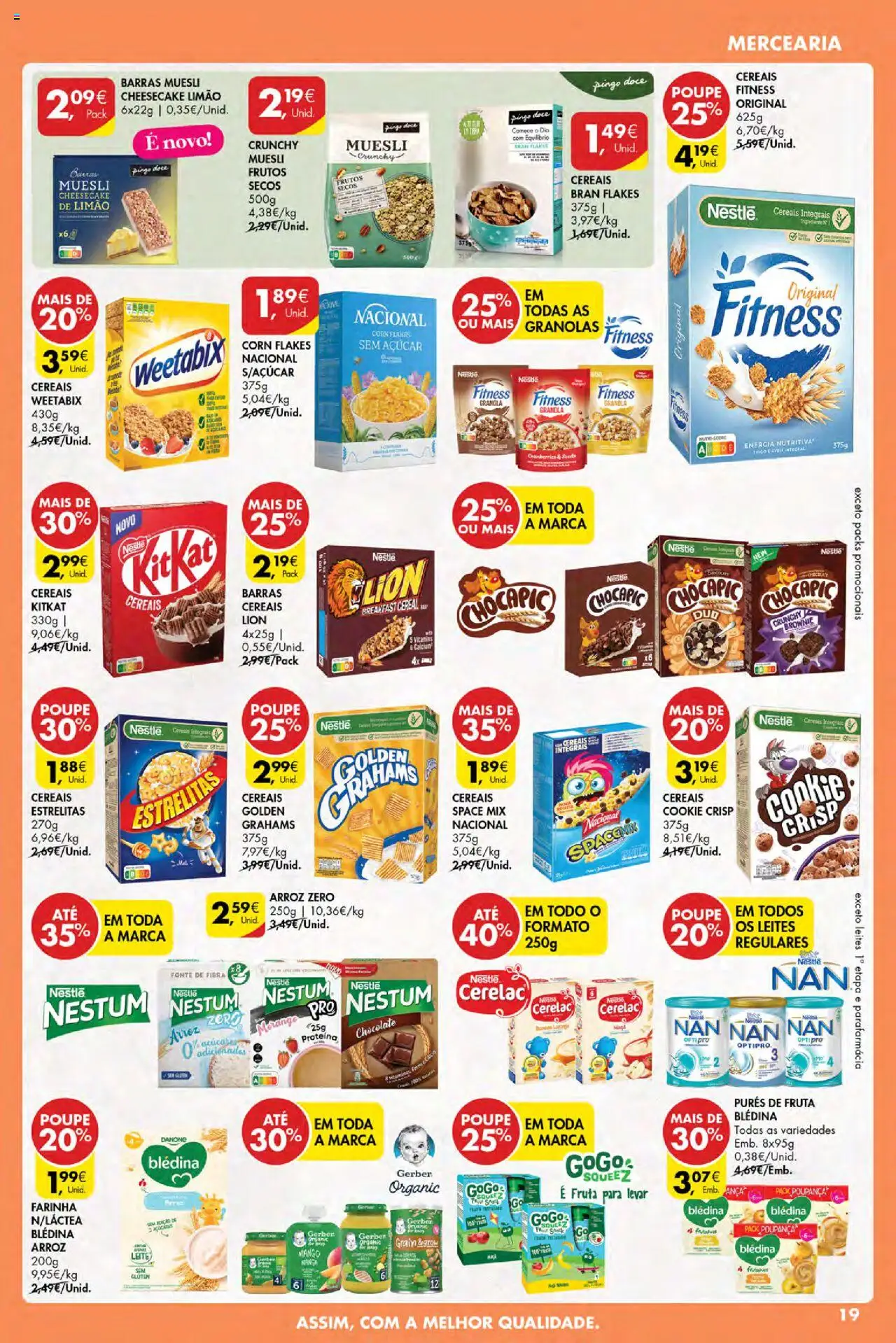 Pingo Doce Poupe Esta Semana Açores │ válido de 14.08.2025 | Página: 19 | Produtos: Nestum arroz, Granola, Weetabix, Açúcar
