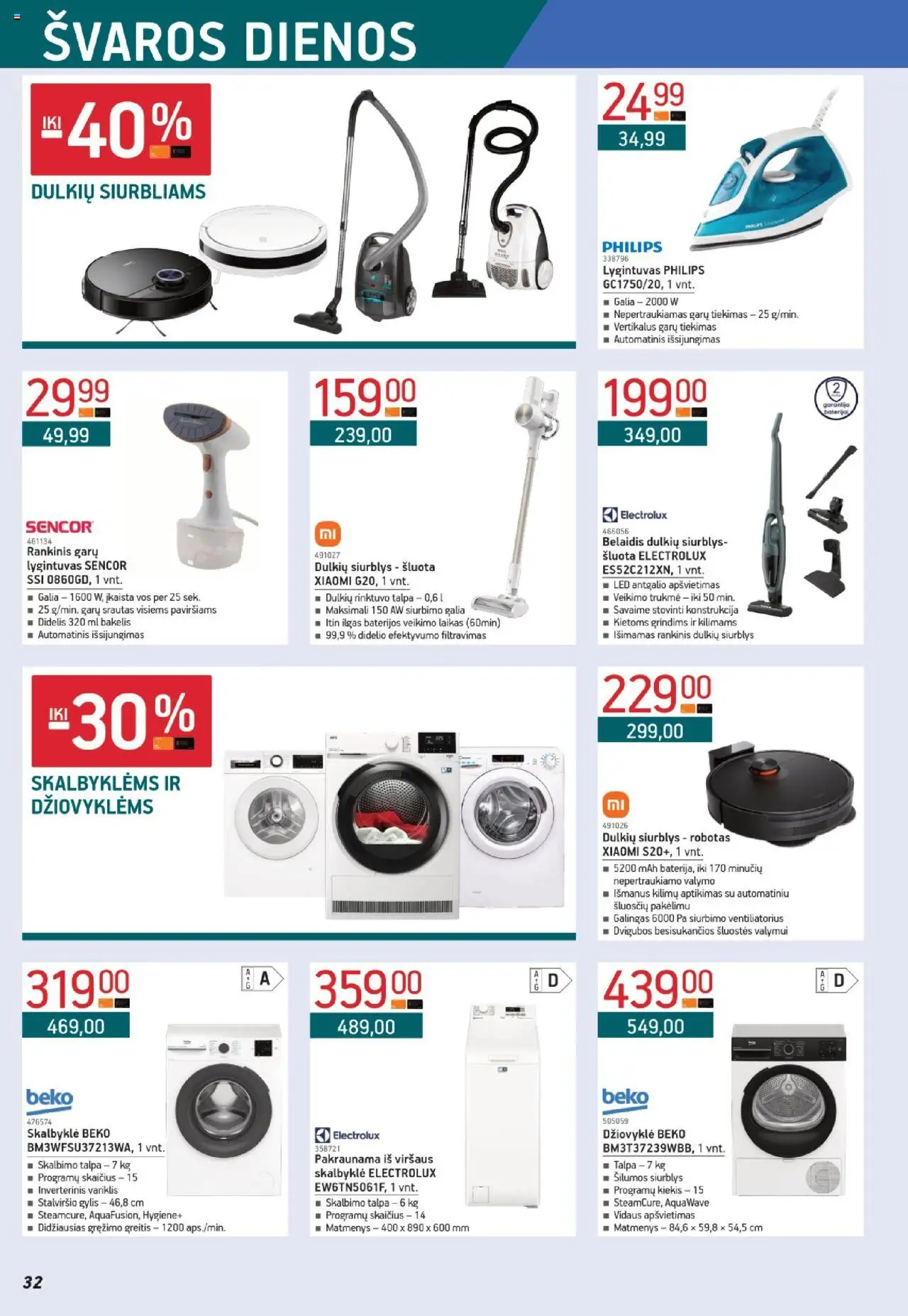 ERMITAŽAS akcijos nuo 01.10.2025 | Puslapis: 32 | Prekių: Ventiliatorius, Robotas, Džiovyklė, Lygintuvas