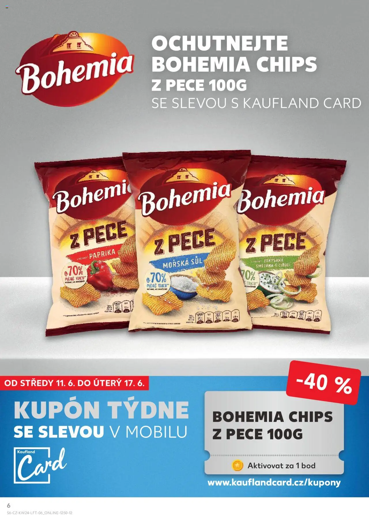 Kaufland leták - Chomutov od 11.06.2025 | Strana: 6 | Produkty: Smetana, Paprika, Bohemia chips