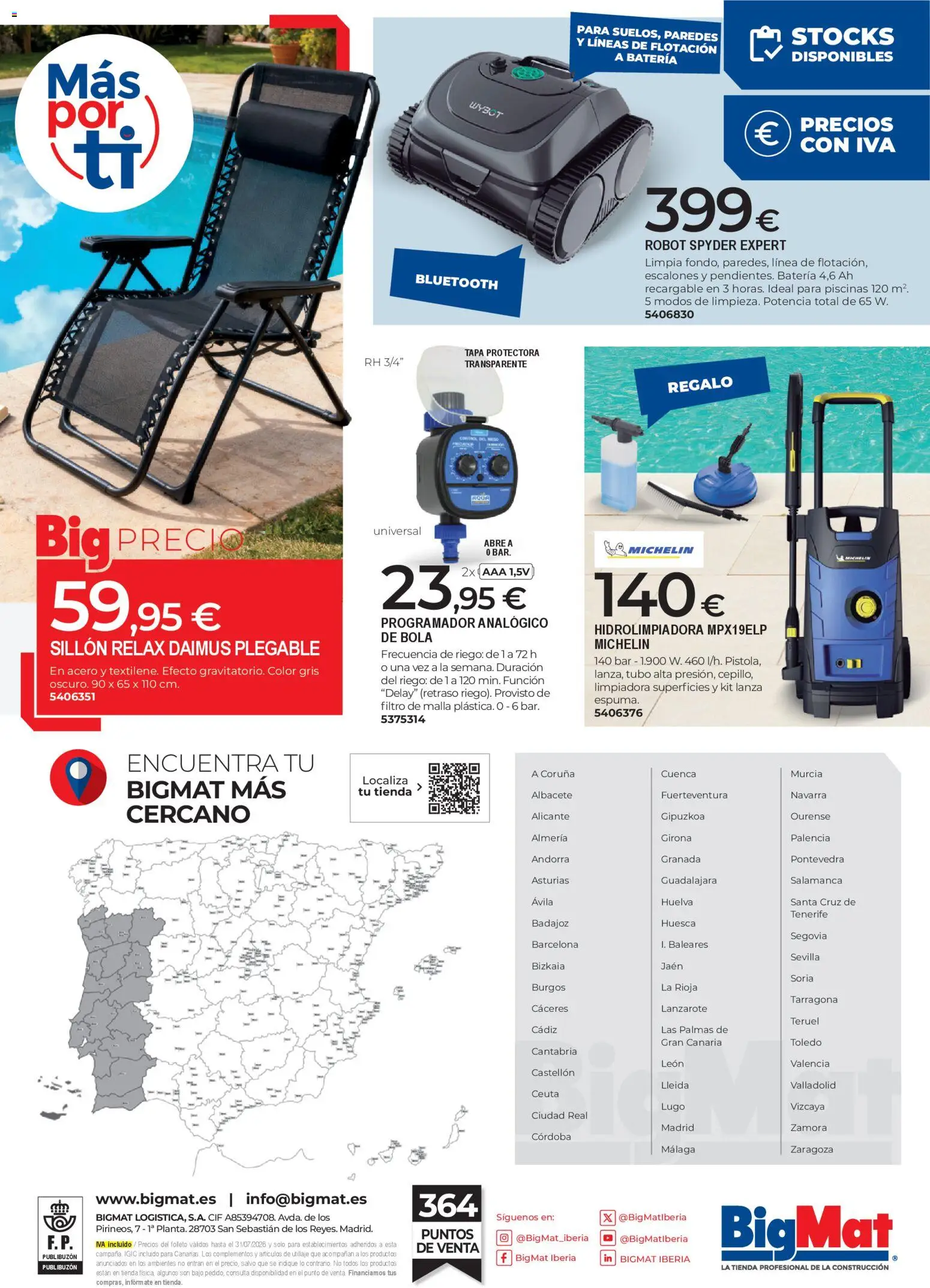 BigMat - Jardin y Piscinas 2026 │ válido desde el 23.03.2026 | Página: 64 | Productos: Hidrolimpiadora, Robot, Sillón, Batería