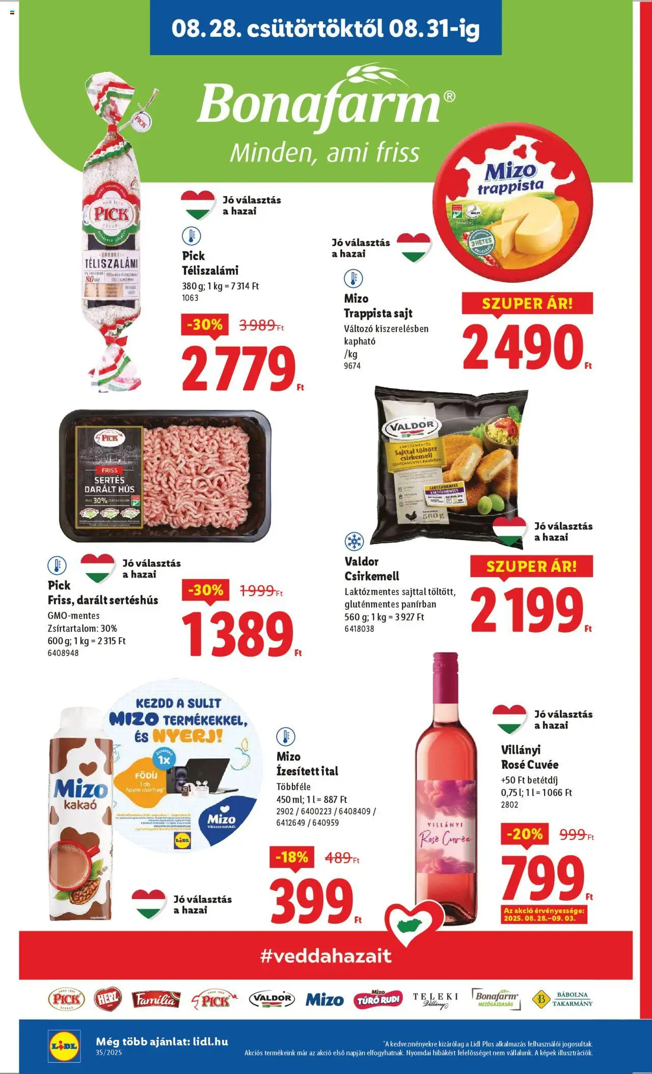 Lidl akciós ujság - amely érvényes a következő dátumtól: 28.08.2025 | Oldal: 12 | Termékek: Hús, Pick, Gluténmentes, Téliszalámi
