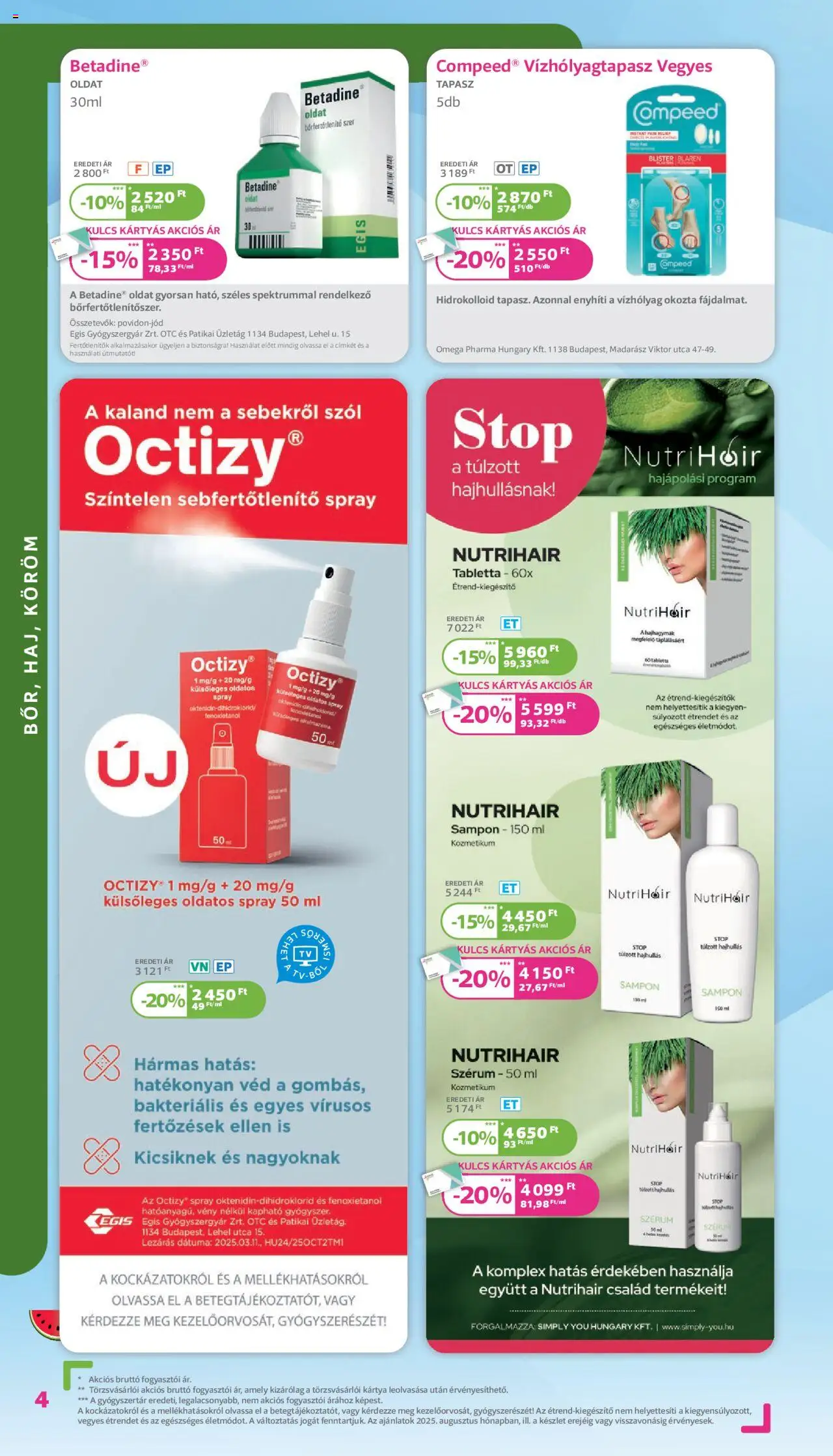 Kulcs Patika akciós ujság - amely érvényes a következő dátumtól: 01.08.2025 | Oldal: 4 | Termékek: Sampon