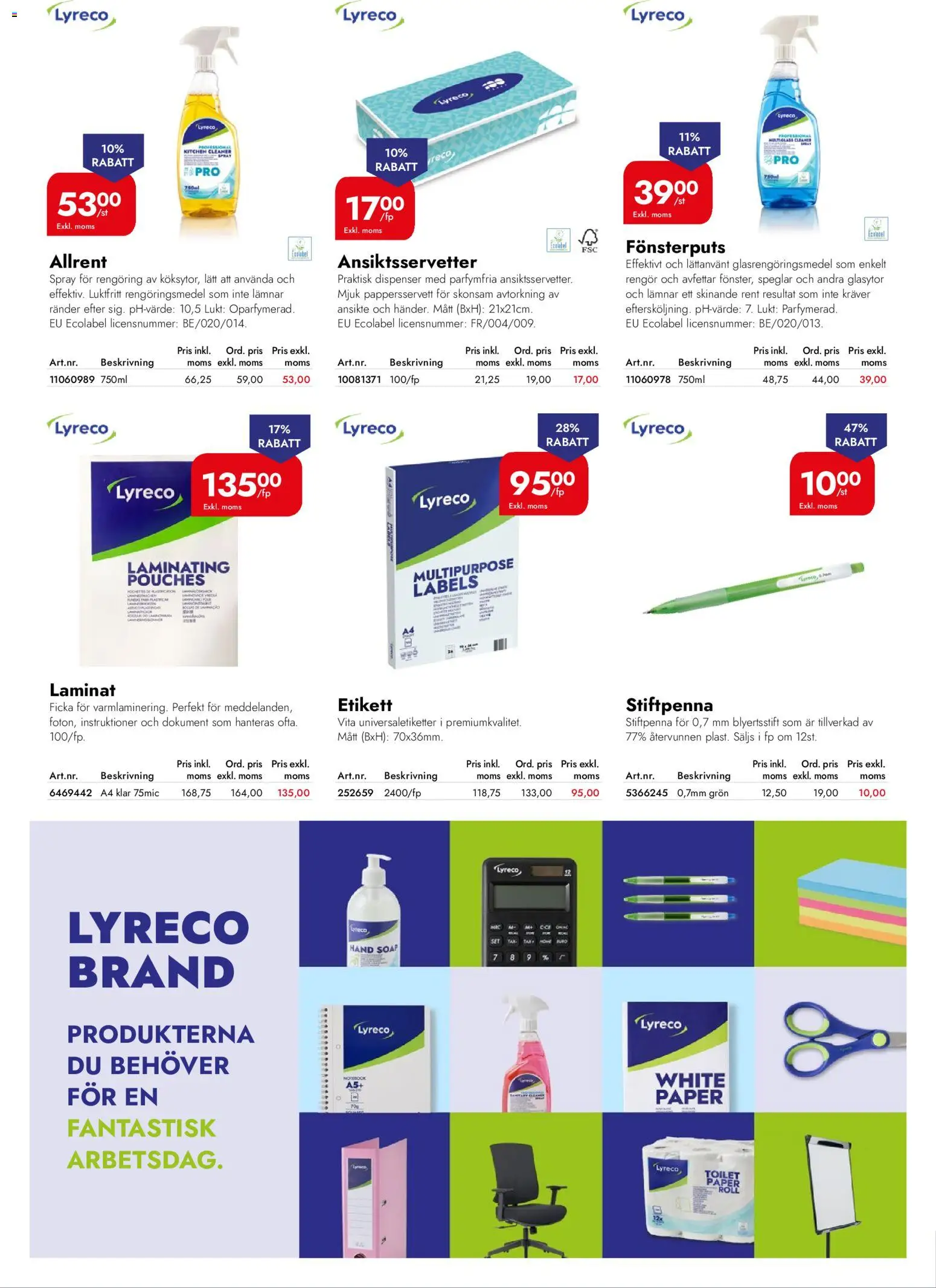 Lyreco reklamblad aktuell från 06.04.2026 | Sida: 5 | Produkter: Rengöringsmedel