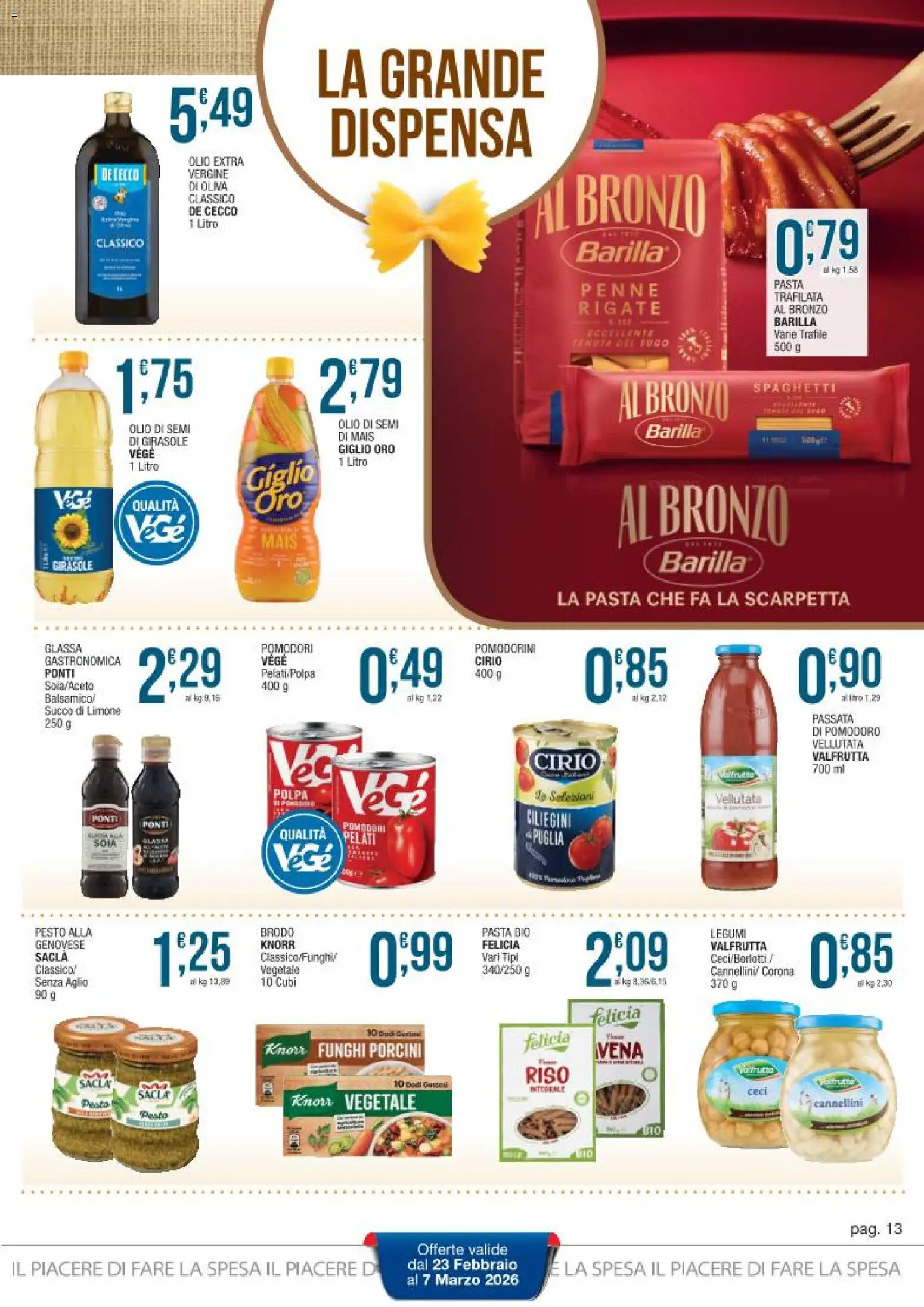 Volantino Sidis del 23.02.2026 | Pagina: 13 | Prodotti: Succo, Pomodoro, Olio, Pesto