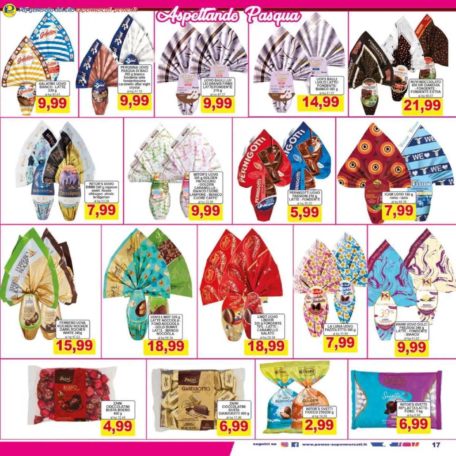 Volantino Pewex del 17.03.2026 | Pagina: 17 | Prodotti: Uova, Latte, Cioccolatini