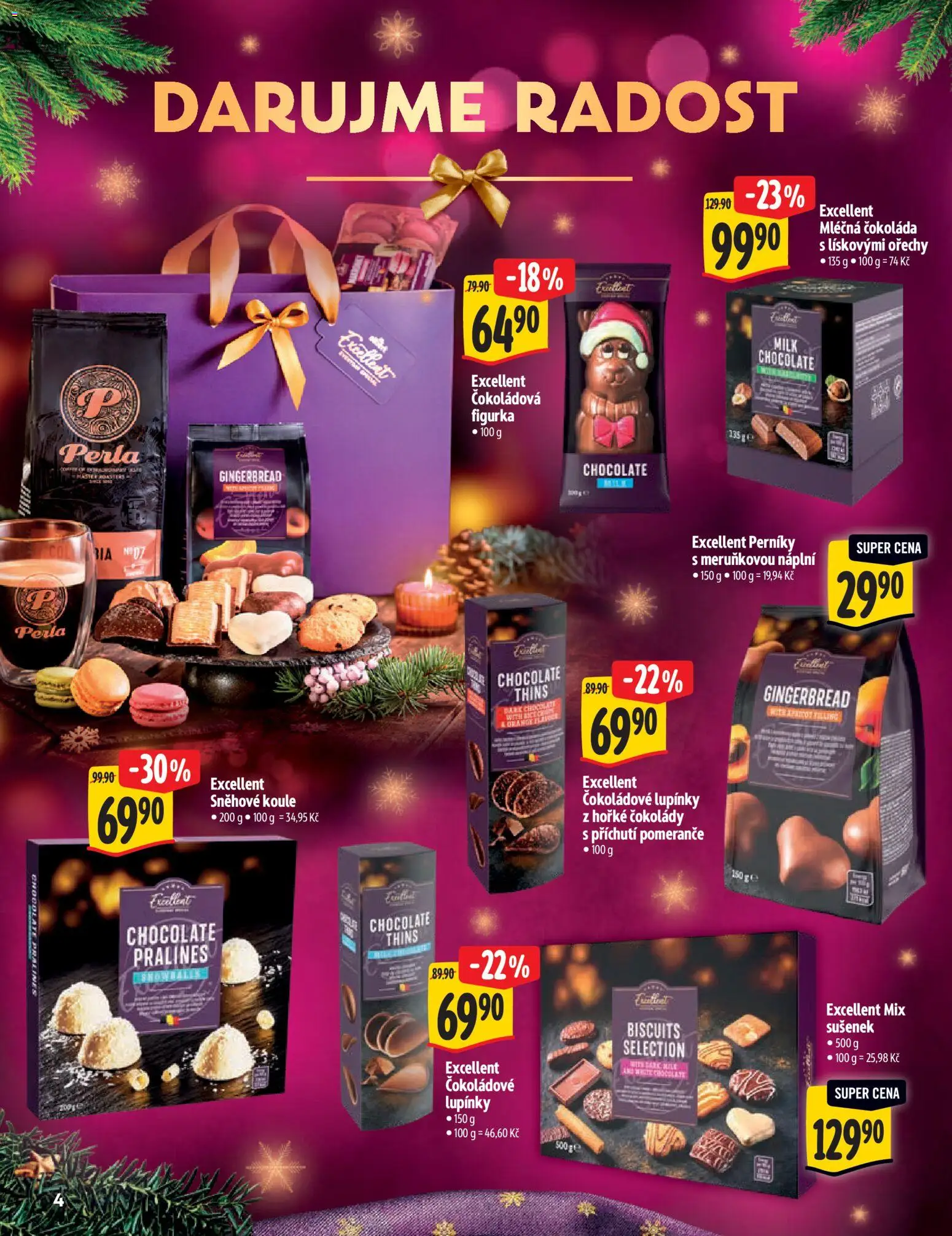 Albert katalog - Hypermarket od 29.10.2025 | Strana: 4 | Produkty: Čokoláda, Pomeranče, Ořechy, Perla