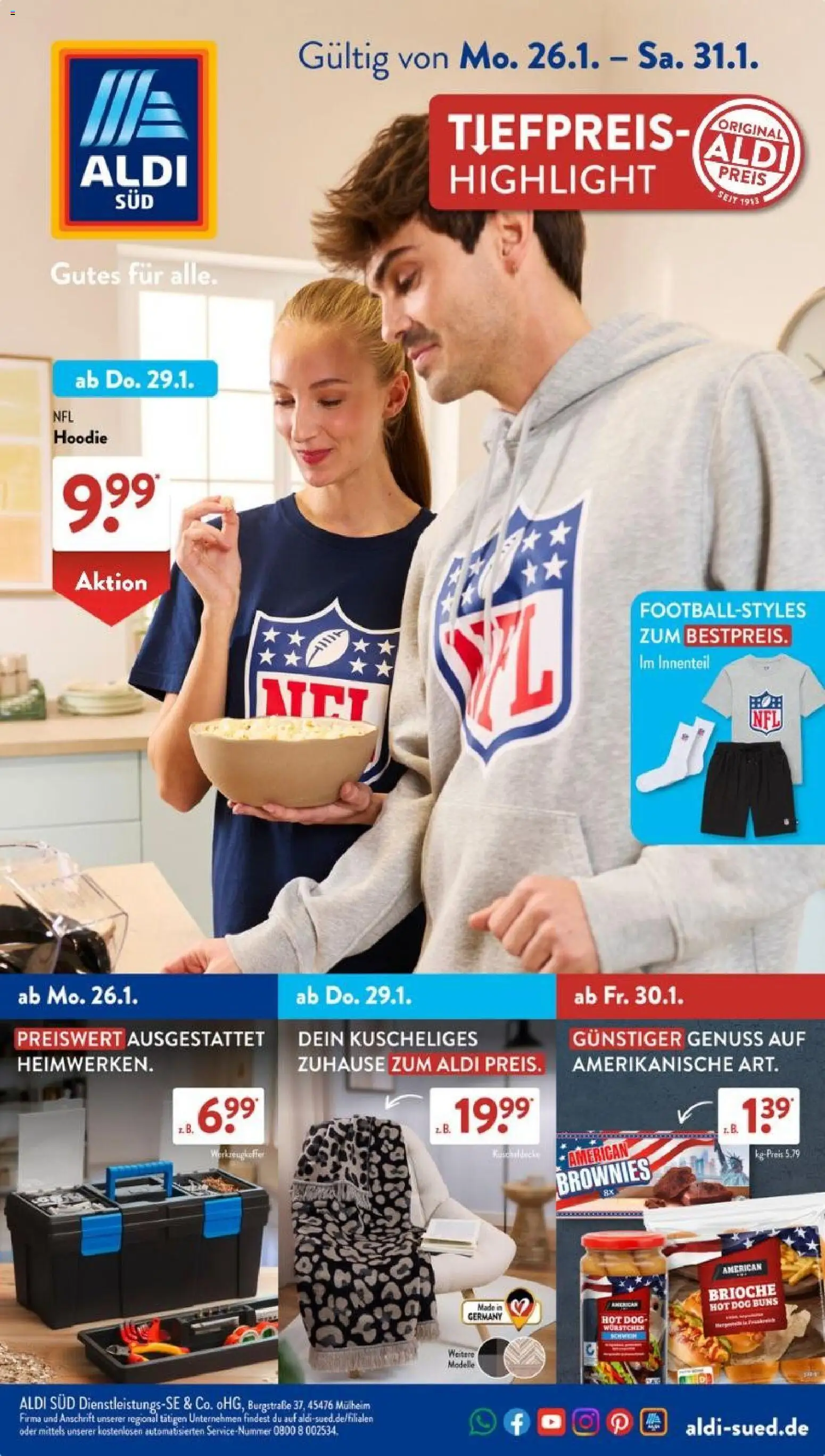 Aldi Süd Prospekt 	 – gültig ab 26.01.2026 | Seite: 1 | Produkte: Hoodie