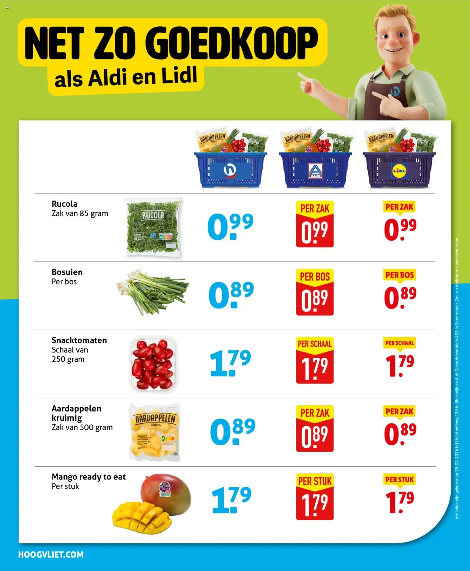 {H1} | Pagina: 10 | Producten: Rucola, Schaal, Zak, Mango