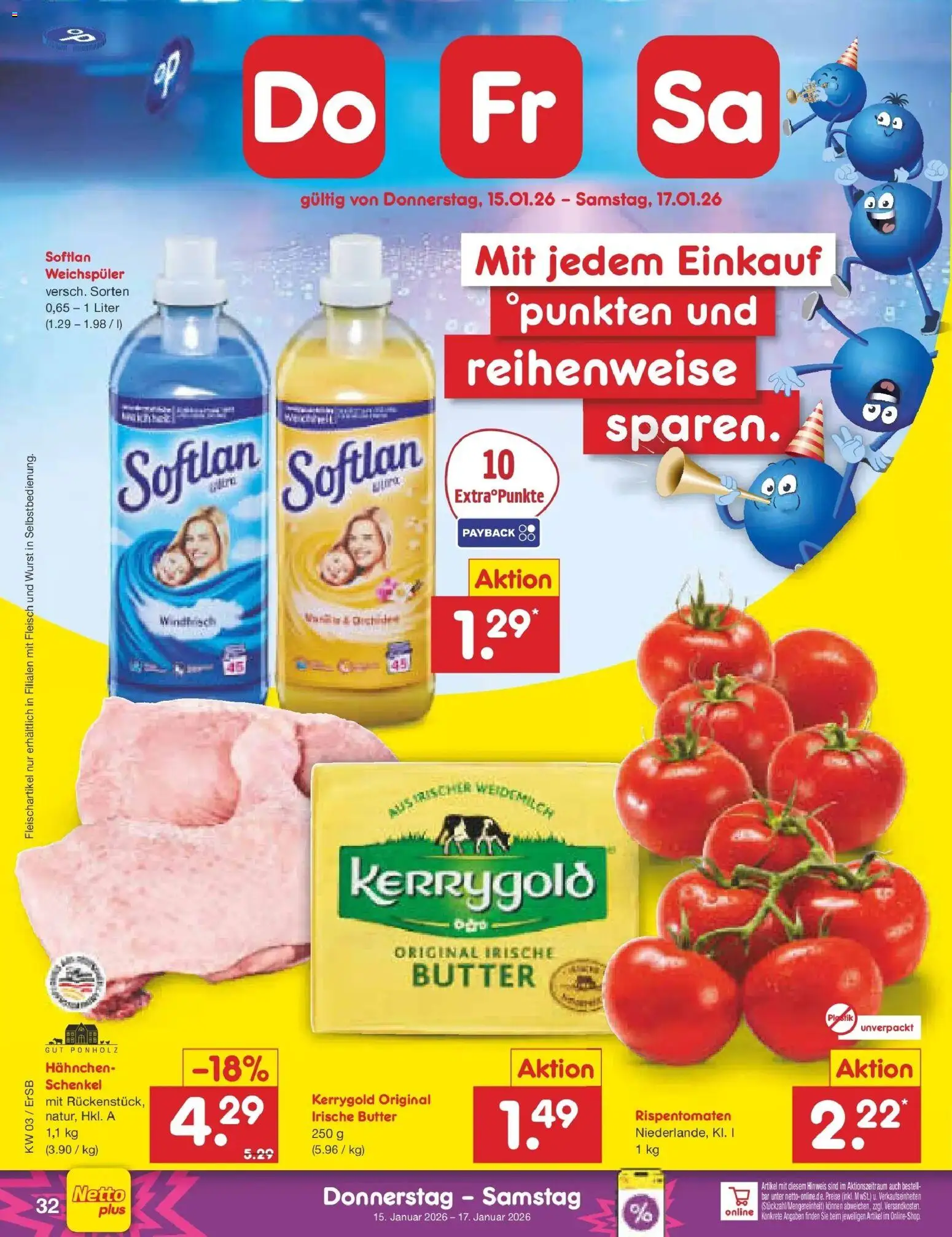 Netto Marken-Discount prospekt Nordhausen	 – gültig ab 12.01.2026 | Seite: 46 | Produkte: Hahnchen, Butter, Weichspüler, Fleisch