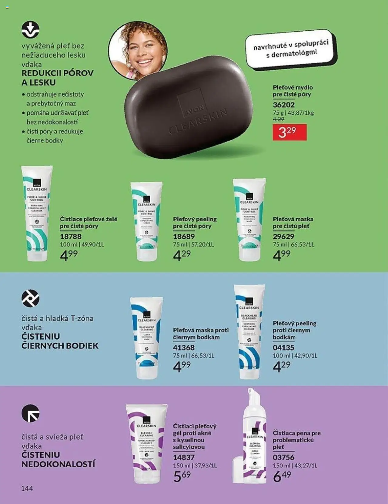 Nové Avon akcie – leták je platný od 01.10.2025 | Strana: 144 | Produkty: Maska, Peeling, Mydlo