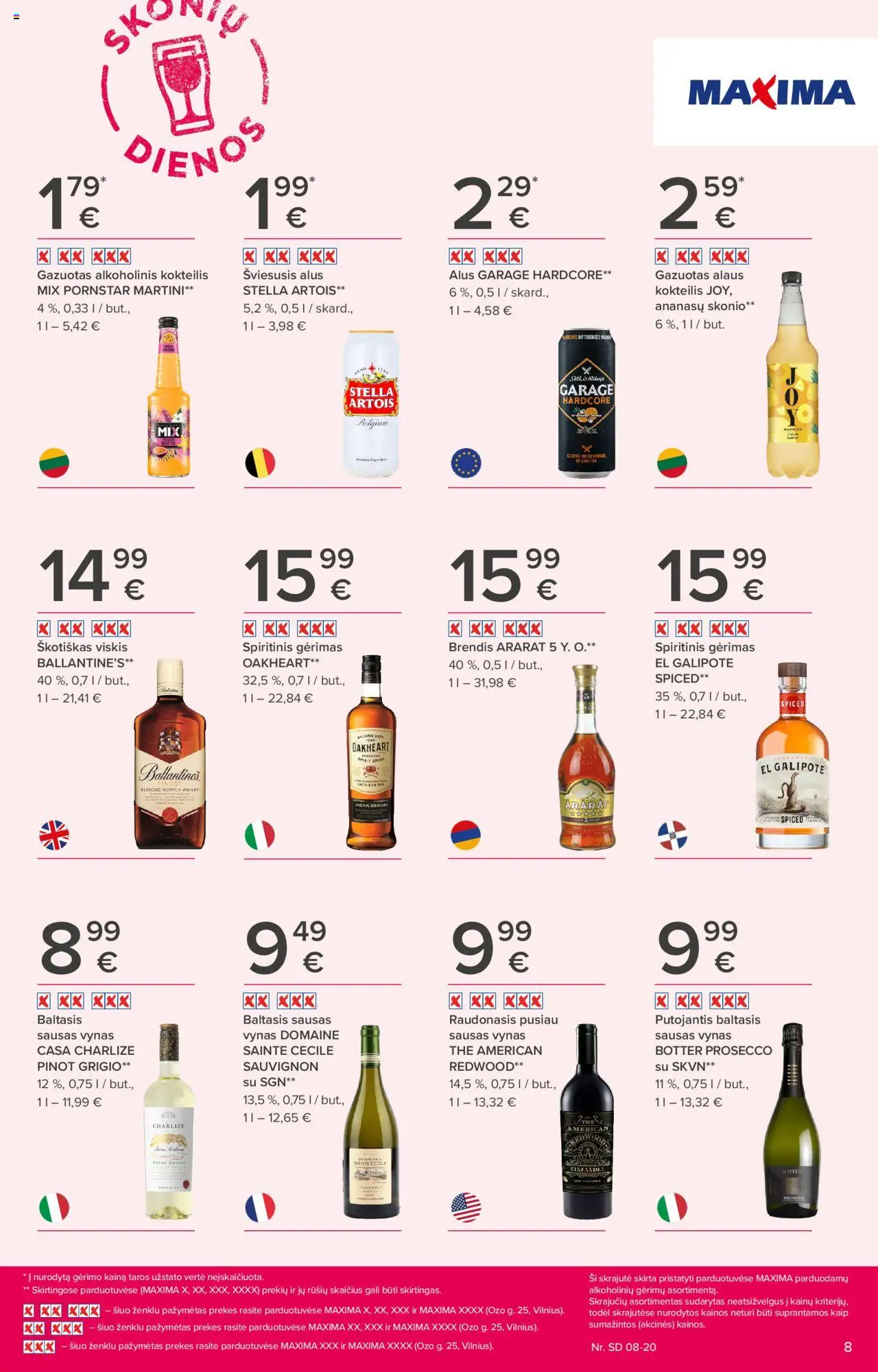 MAXIMA - Leidinys - Skonių dienos│galioja nuo 07.08.2025 | Puslapis: 8 | Prekių: Viskis, Vynas, Alus