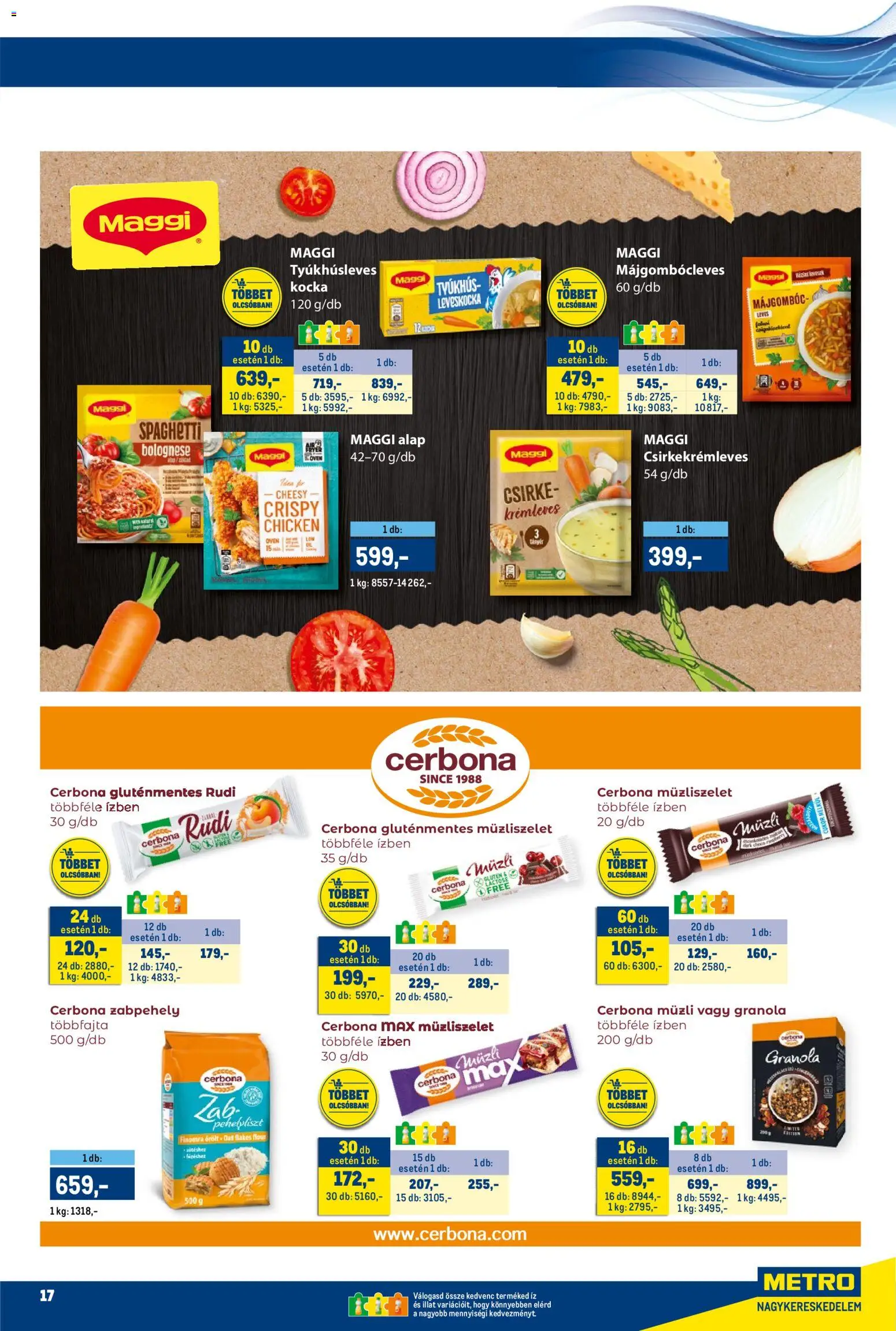 Metro akciós ujság - amely érvényes a következő dátumtól: 01.12.2025 | Oldal: 17 | Termékek: Müzli, Maggi, Gluténmentes, Müzliszelet