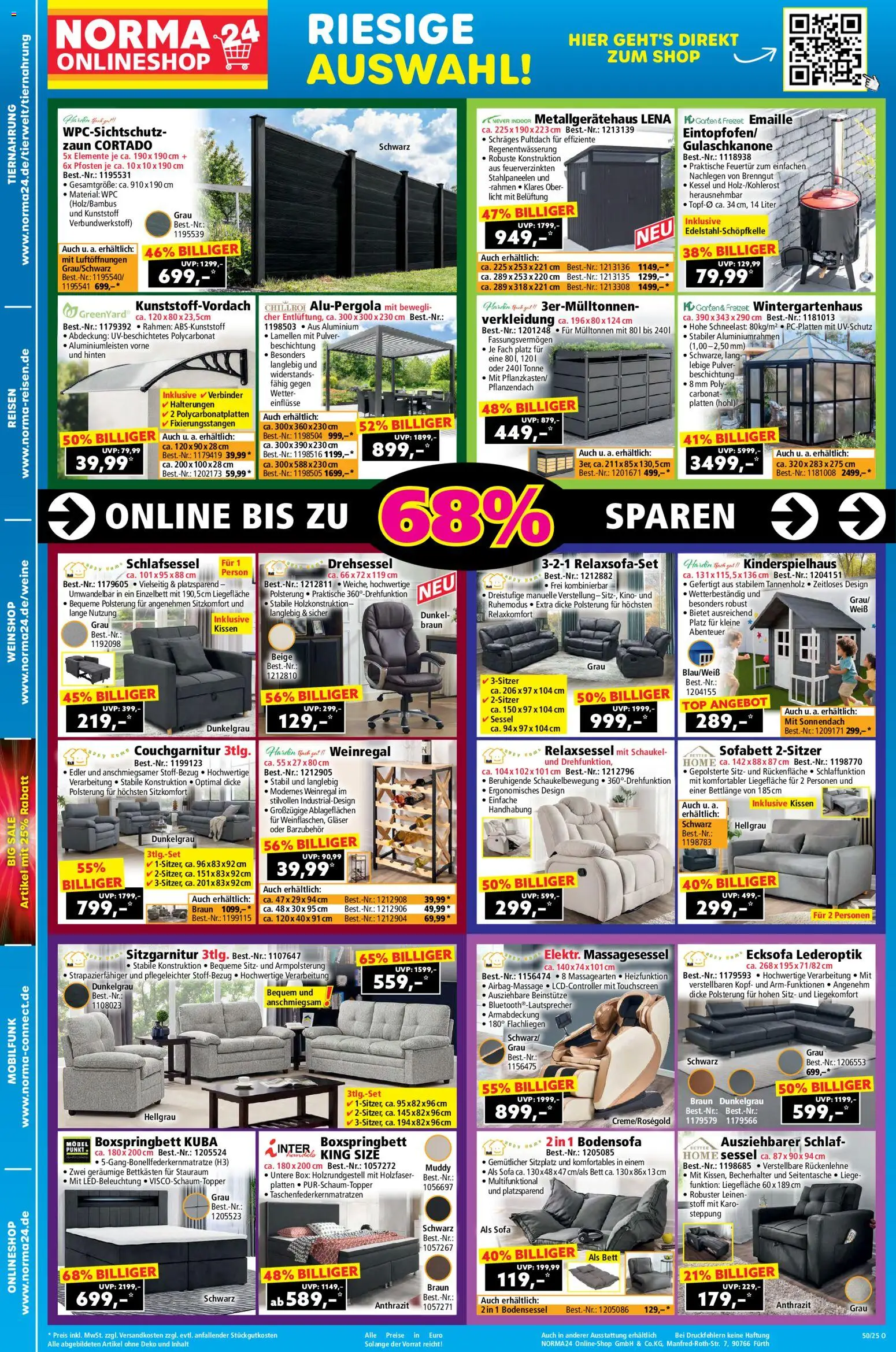 Norma Onlineshop – gültig ab 08.12.2025 | Seite: 2 | Produkte: Top, Ecksofa, Bett, Kissen