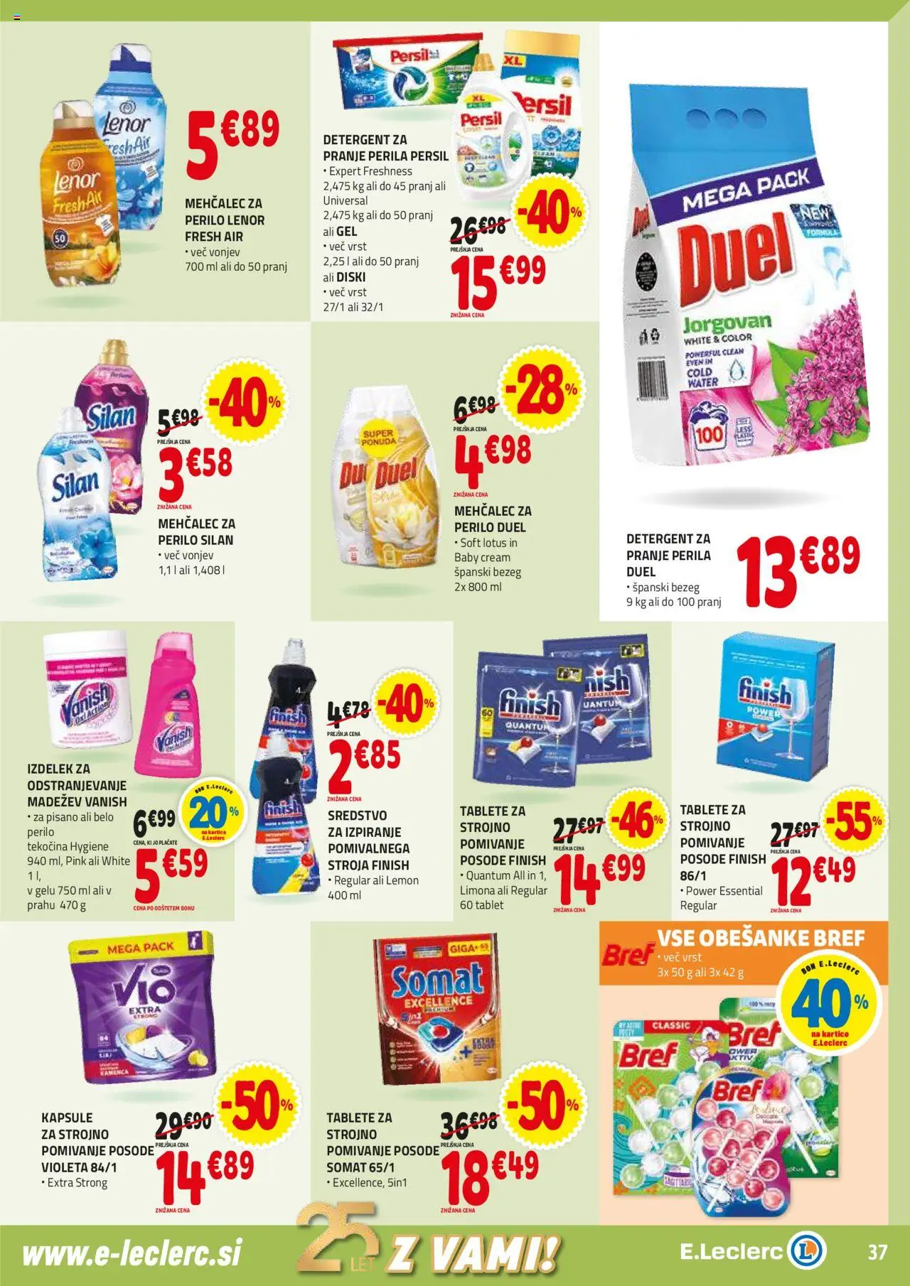 E.leclerc katalog │ velja od 13.08.2025 | Stran: 37 | Izdelki: Mehčalec, Mehcalec za perilo, Detergent, Limona