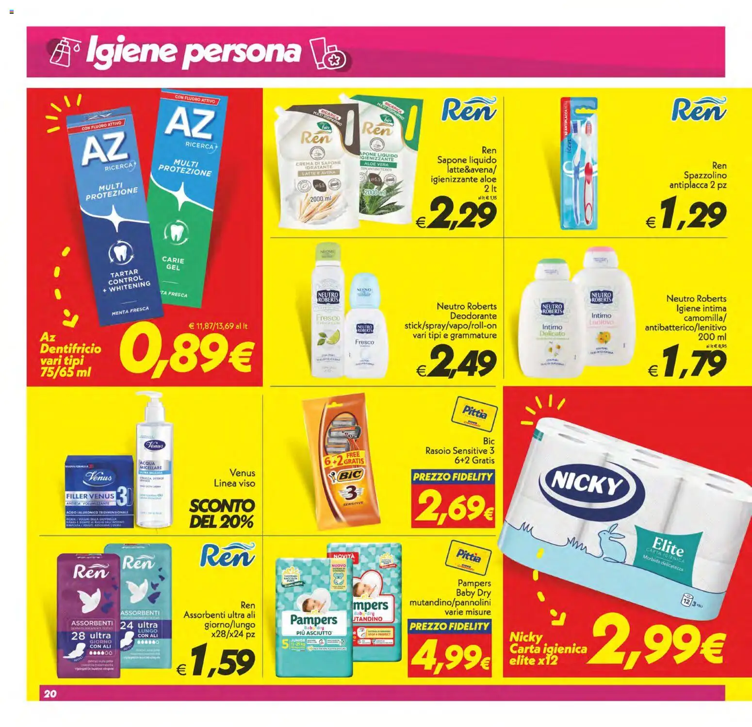 Volantino SuperConveniente del 24.10.2025 | Pagina: 20 | Prodotti: Crema, Deodorante, Latte, Menta