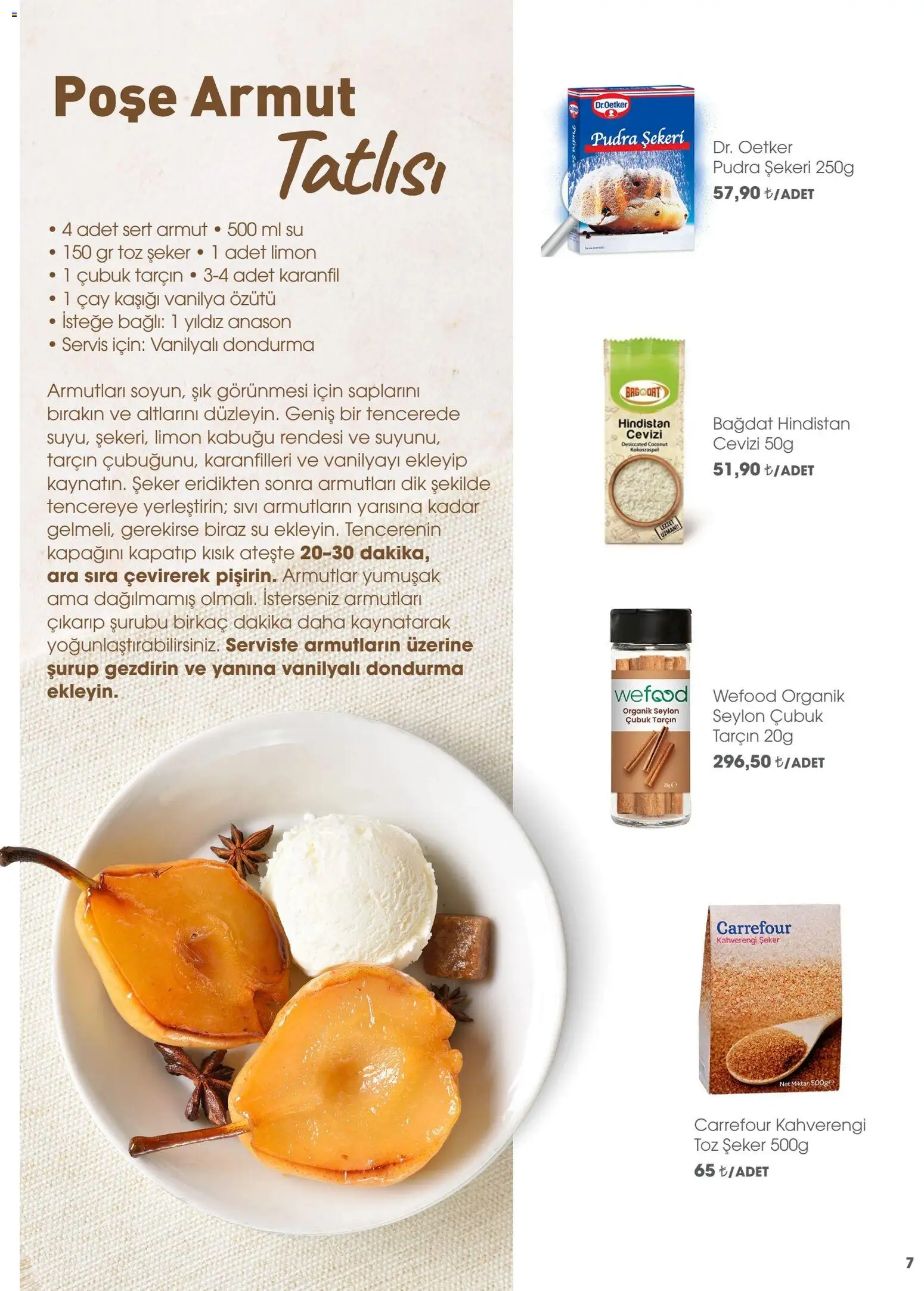 CarrefourSA Gurme  - 01.01.2026 tarihinden itibaren geçerlidir | Sayfa: 7 | Ürünler: Şeker, Dondurma, Karanfil, Armut