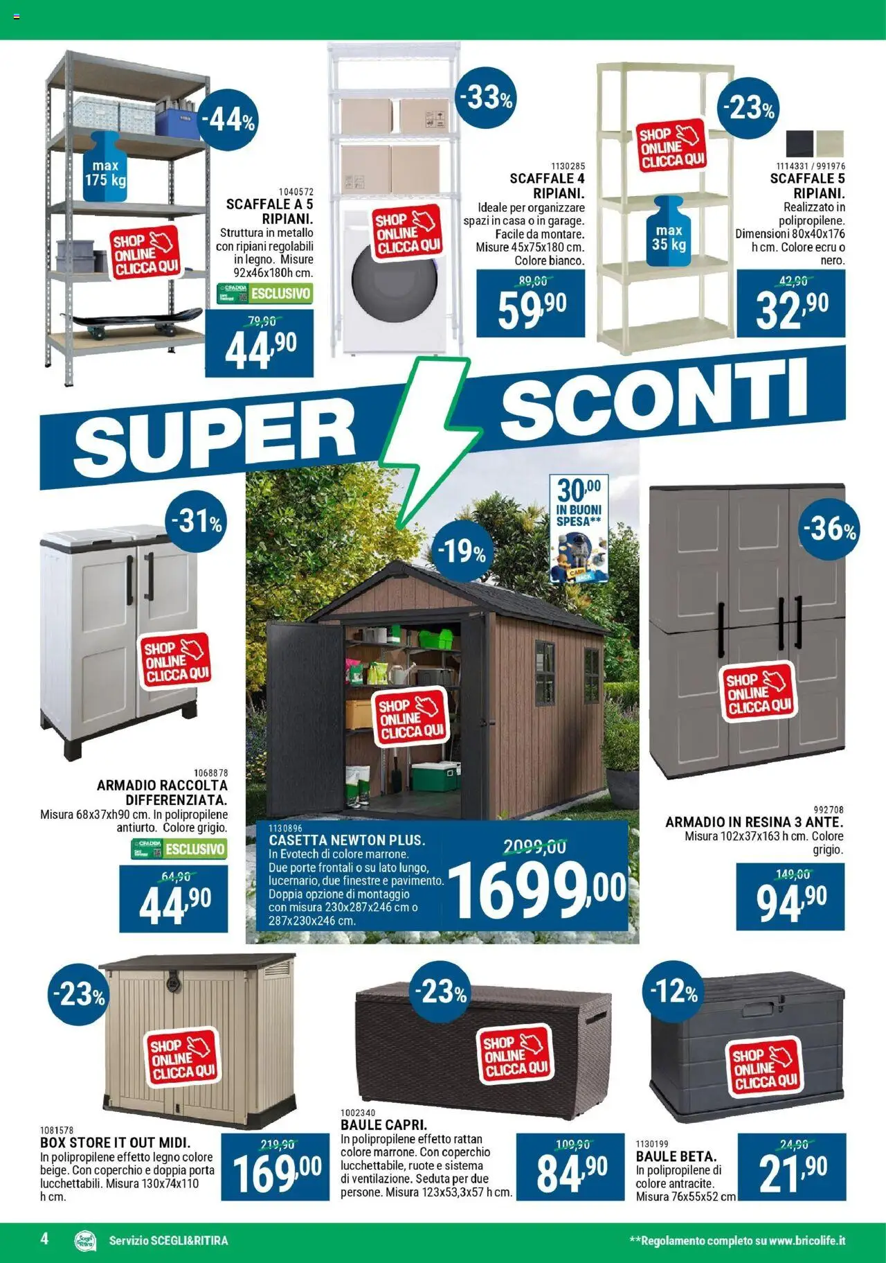 Volantino CFadda del 30.07.2025 | Pagina: 4 | Prodotti: Scaffale, Baule, Armadio