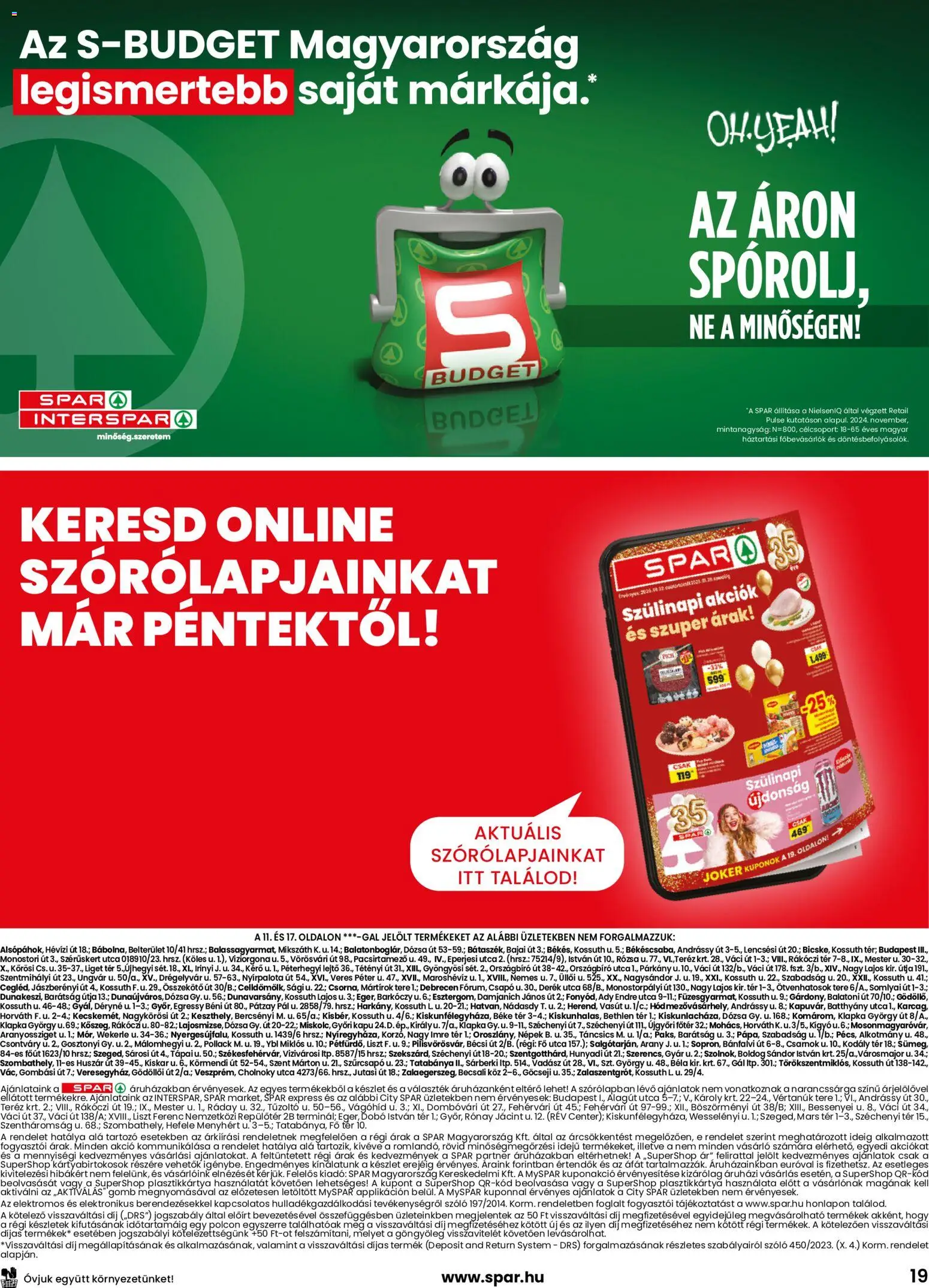 Spar akciós ujság - amely érvényes a következő dátumtól: 22.01.2026 | Oldal: 19 | Termékek: Szőlő, Kapu