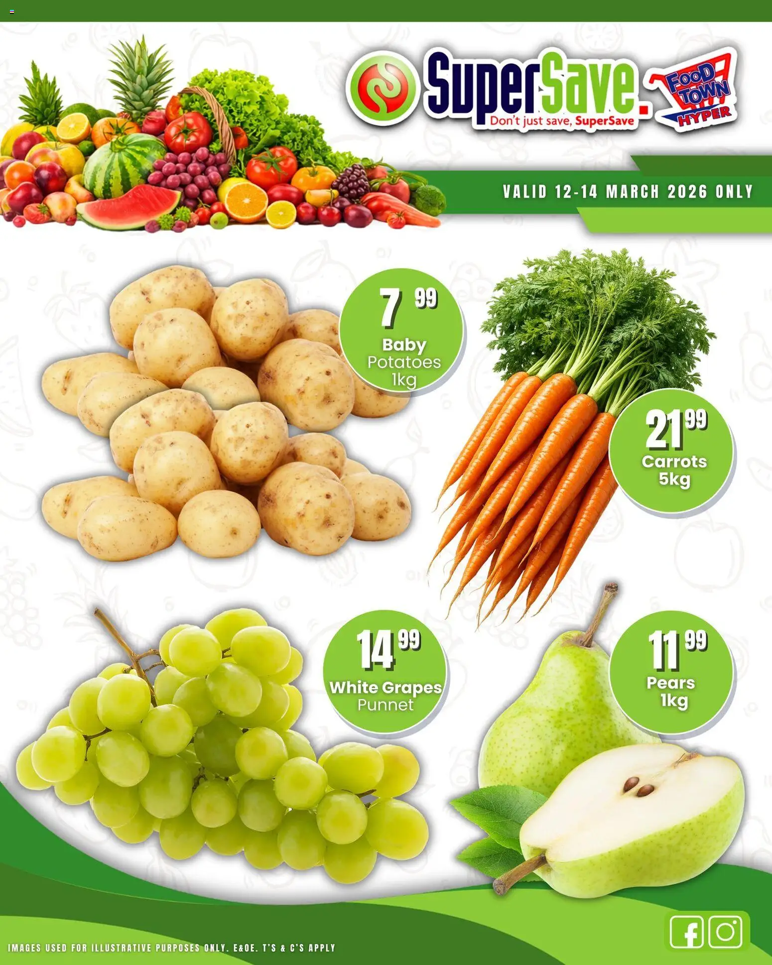 New Super Save catalogue – valid from 12.03.2026 | Page: 7 | Products: Pears, Carrots, Potatoes, Grapes