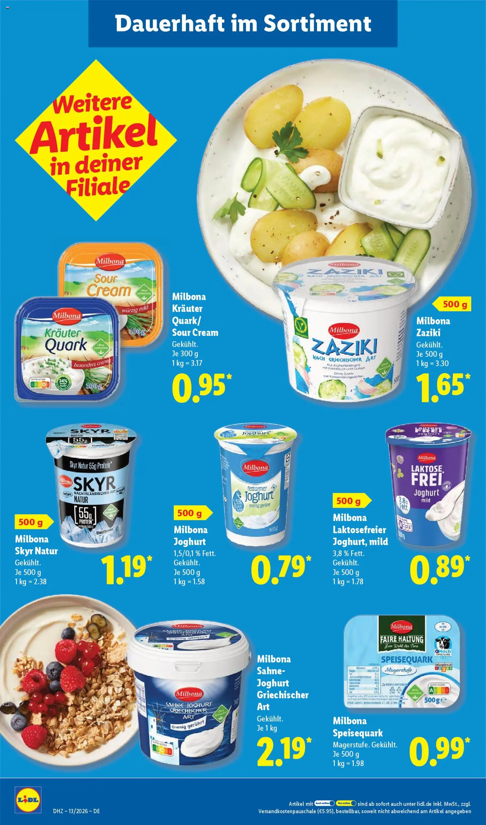 Lidl Prospekt – gültig ab 23.03.2026 | Seite: 20 | Produkte: Quark, Joghurt, Gurken, Speisequark