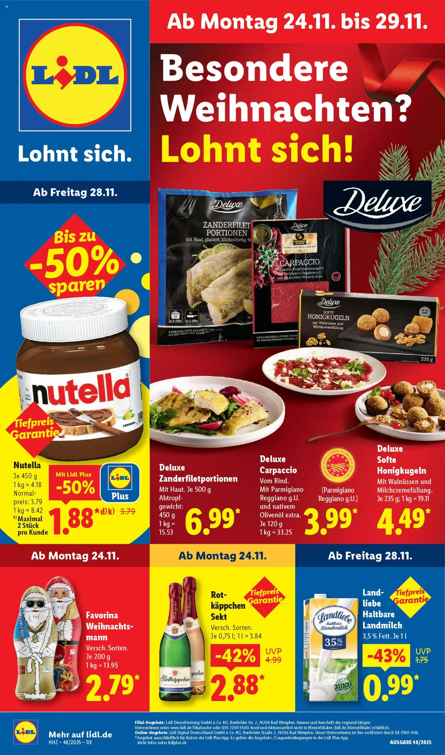 Lidl Prospekt Grimma – gültig ab 24.11.2025 | Seite: 1 | Produkte: Gewicht, Bad, Olivenol, Fisch