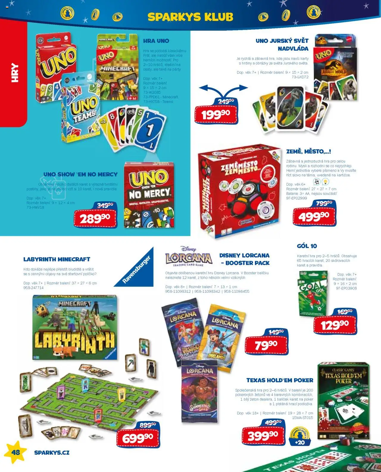 Sparkys katalog léto 2025 od 01.01.2025 | Strana: 48 | Produkty: Hra, Karty, Baterie, Mysli