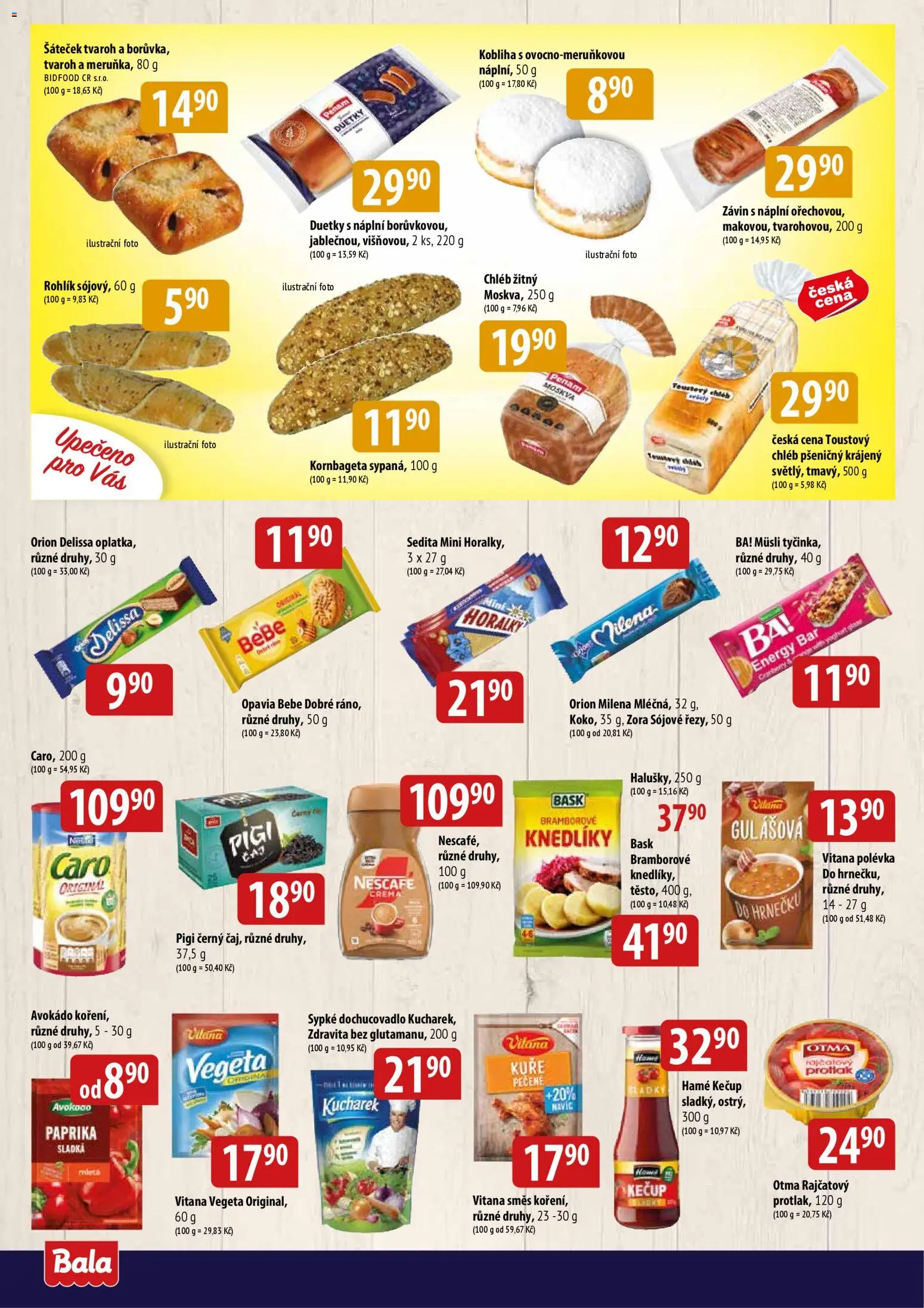 BALA velký leták Holba + od 07.01.2026 | Strana: 4 | Produkty: Paprika, Kornbageta, Crema, Kuře