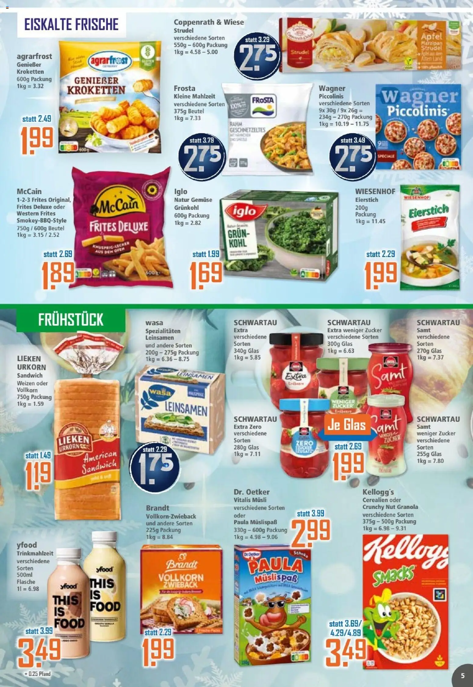 Klaas & Kock Prospekt – gültig ab 01.12.2025 | Seite: 5 | Produkte: Äpfel, Frosta, Gemüse, Zucker