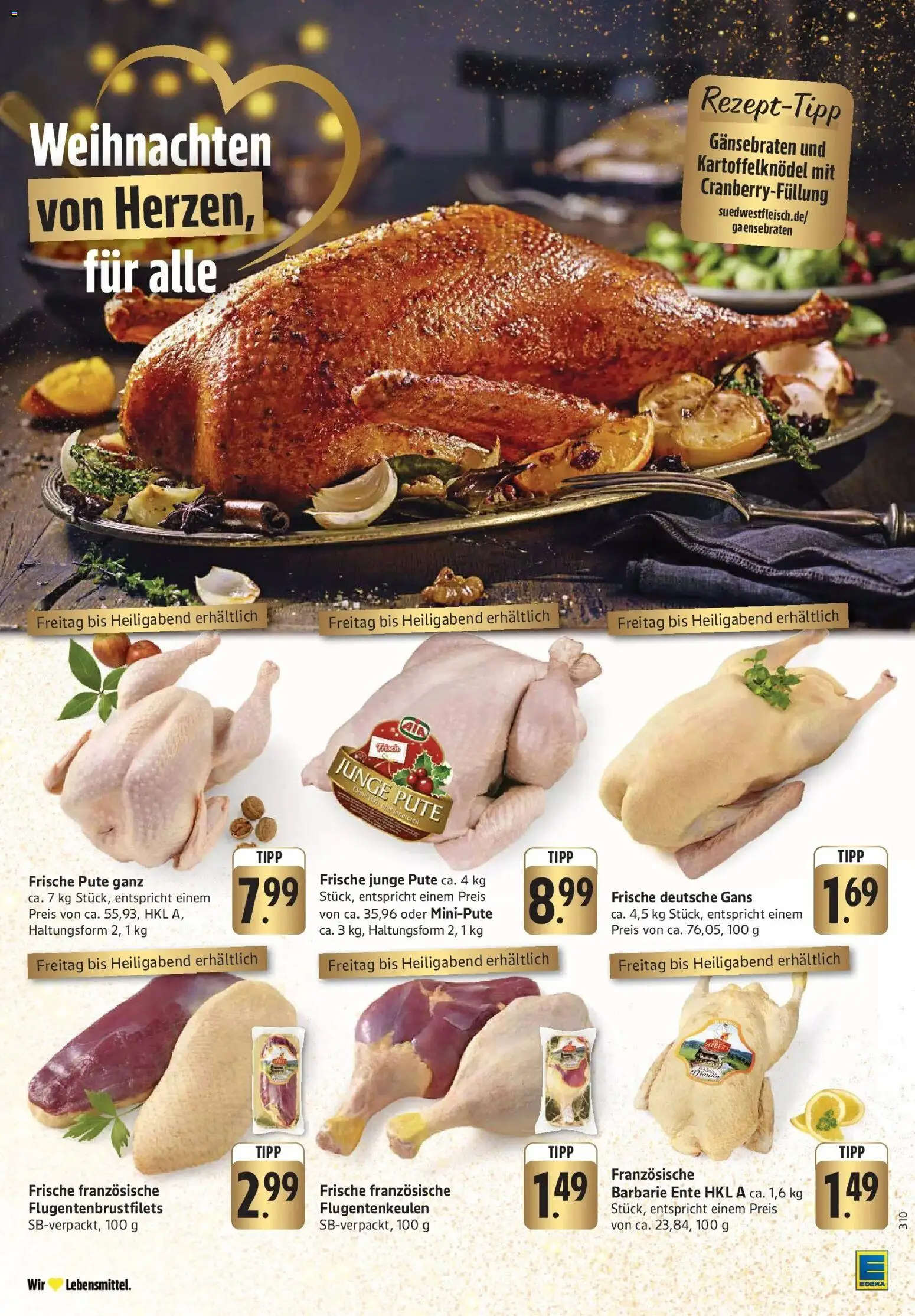 Edeka prospekt Weinstadt-Großheppach	 – gültig ab 15.12.2025 | Seite: 6 | Produkte: Pute, Ente