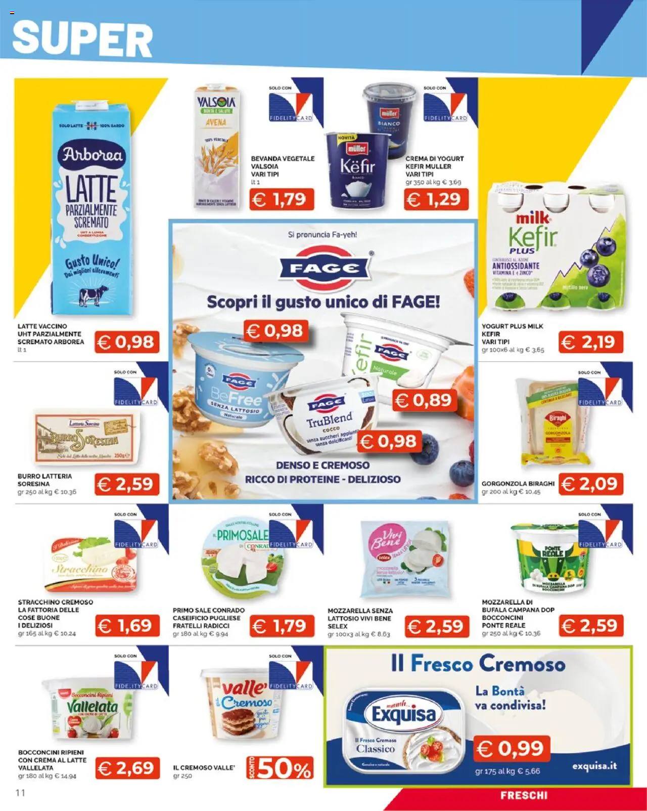 Volantino Mercatò del 13.10.2025 | Pagina: 11 | Prodotti: Crema, Mozzarella, Latte, Burro