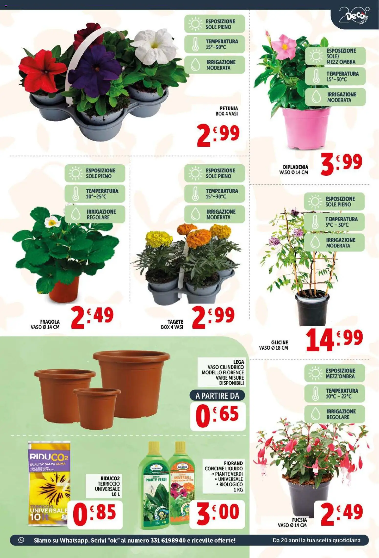Volantino Decò del 17.03.2026 | Pagina: 23 | Prodotti: Concime, Terriccio, Vaso