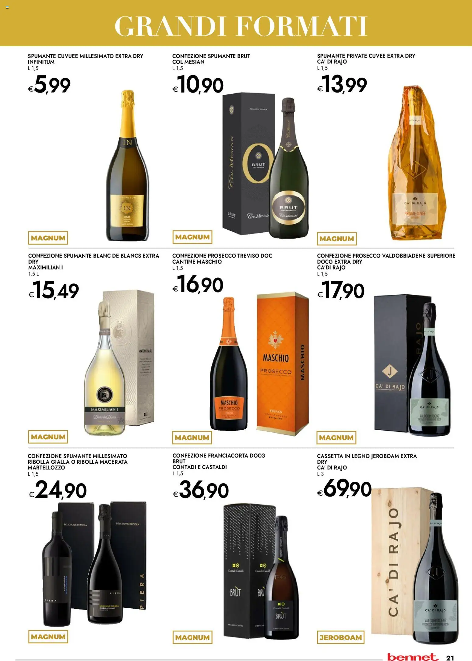 Volantino bennet del 20.11.2025 | Pagina: 21 | Prodotti: Prosecco, Spumante
