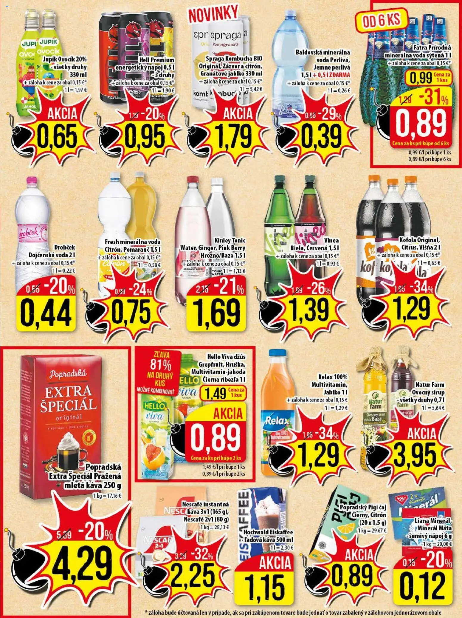 Nové Klas akcie – leták je platný od 24.11.2025 | Strana: 21 | Produkty: Kofola, Minerálna voda, Baldovská, Energetický nápoj