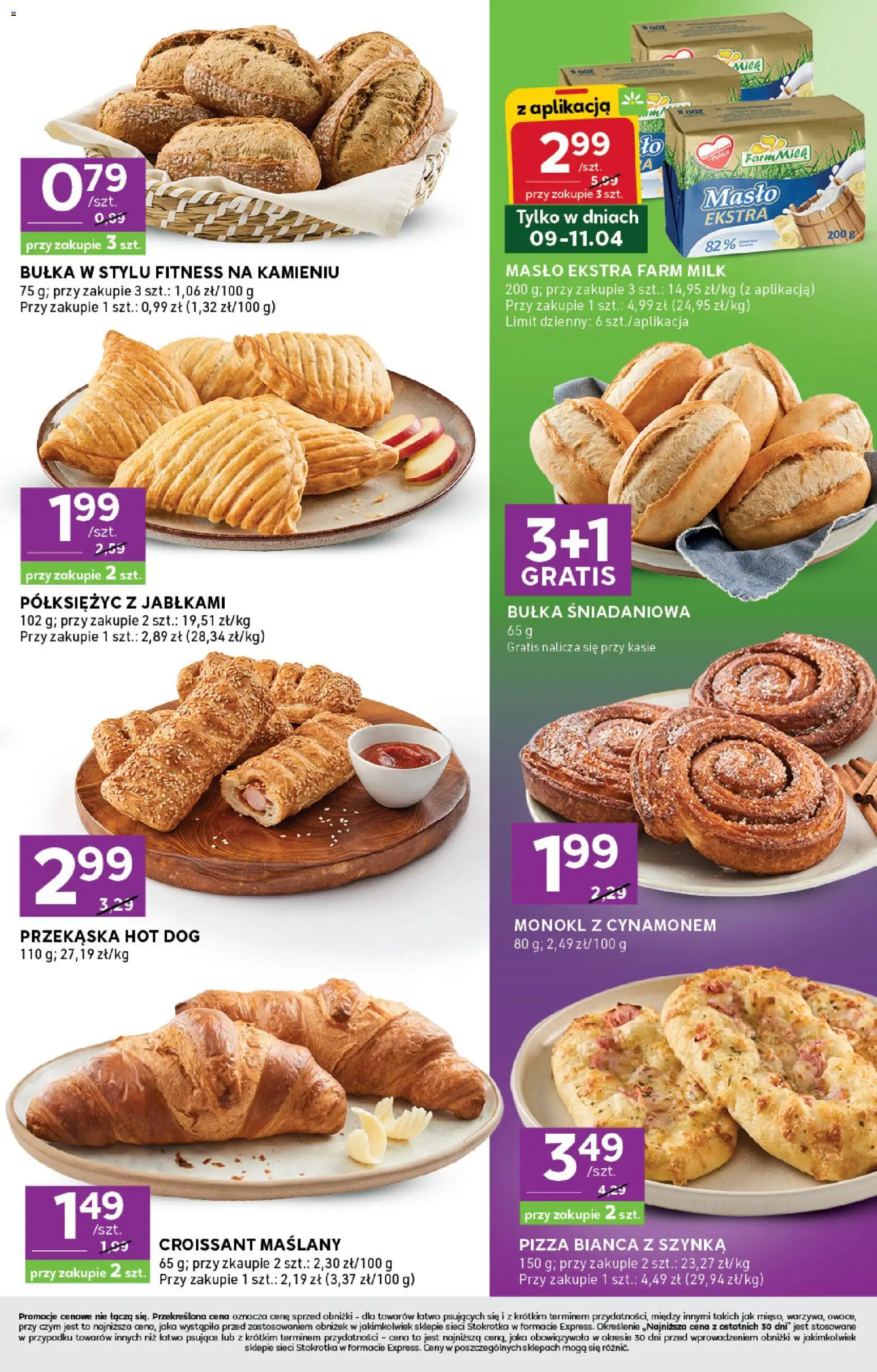 Stokrotka gazetka - Express od 09.04.2026 | Strona: 3 | Produkty: Stokrotka, Szynka, Bułka, Masło