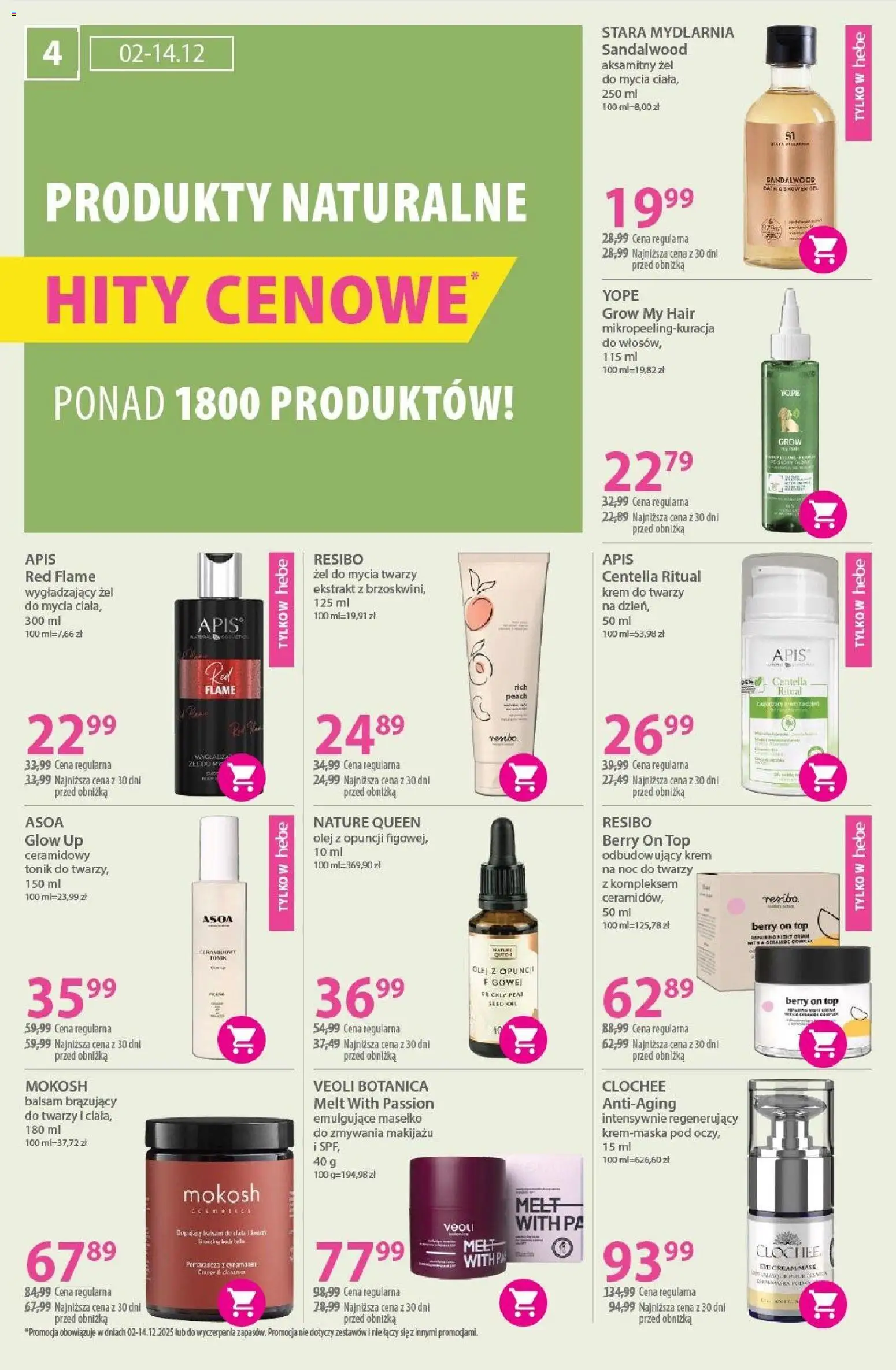 Hebe Gazetka od 02.12.2025 | Strona: 4 | Produkty: Olej, Krem, Krem do twarzy, Tonik