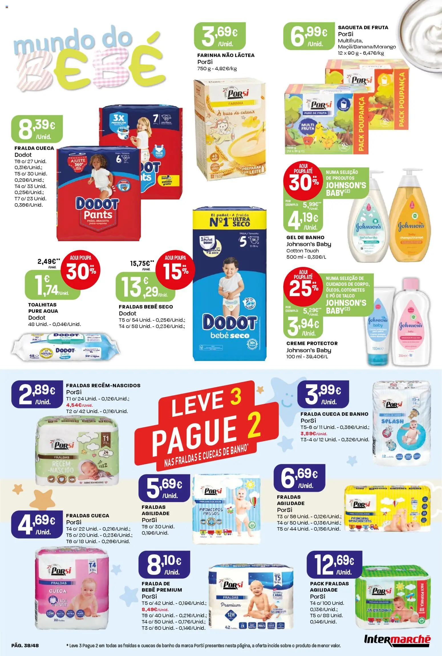 Intermarché folheto │ válido de 26.03.2026 | Página: 38 | Produtos: Base, Cotonetes, Banho, Cuecas