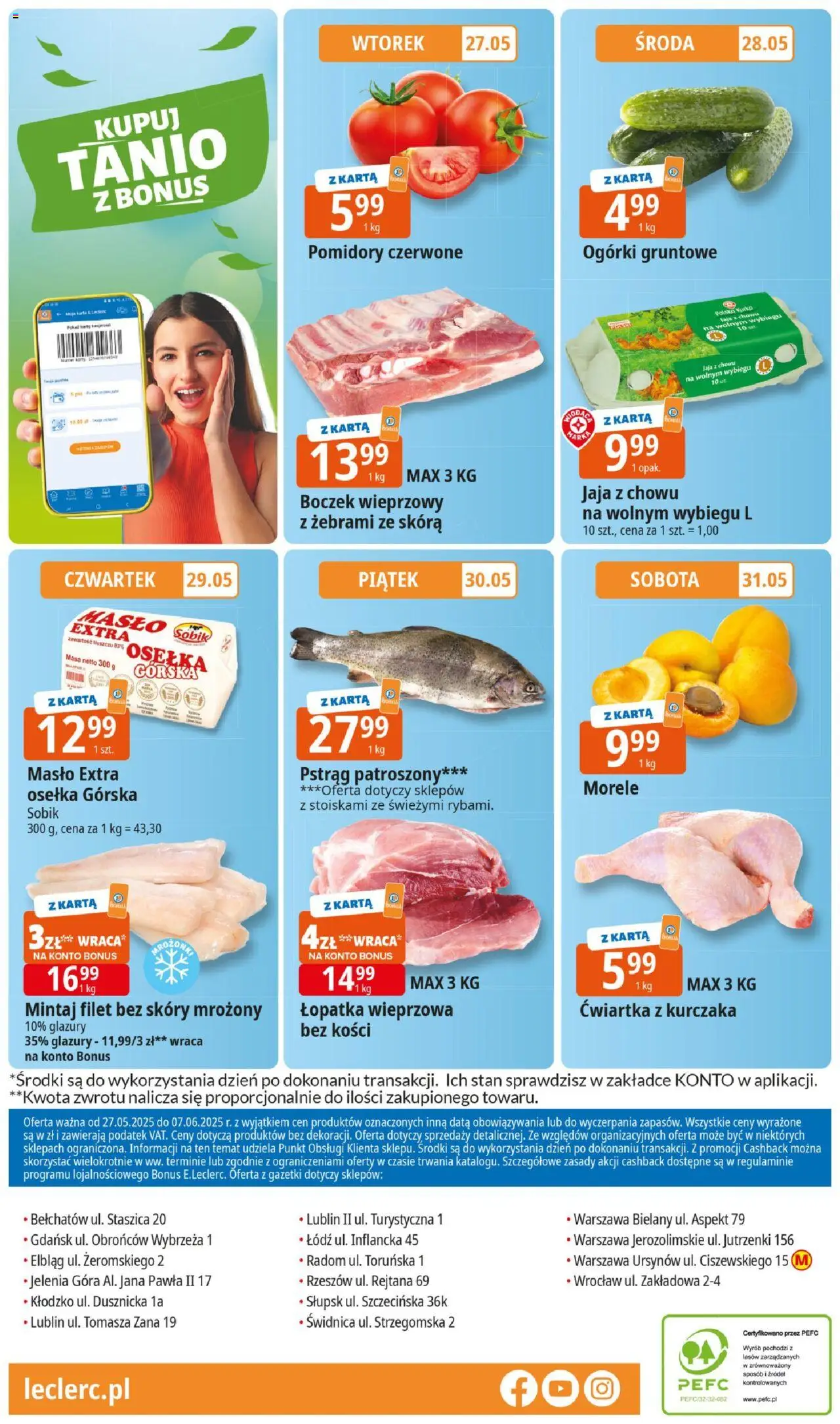 E.Leclerc Gazetka - Elbląg 30 lat od 27.05.2025 | Strona: 24 | Produkty: Pstrąg, Ćwiartka z kurczaka, Ogórki, Ogórki gruntowe
