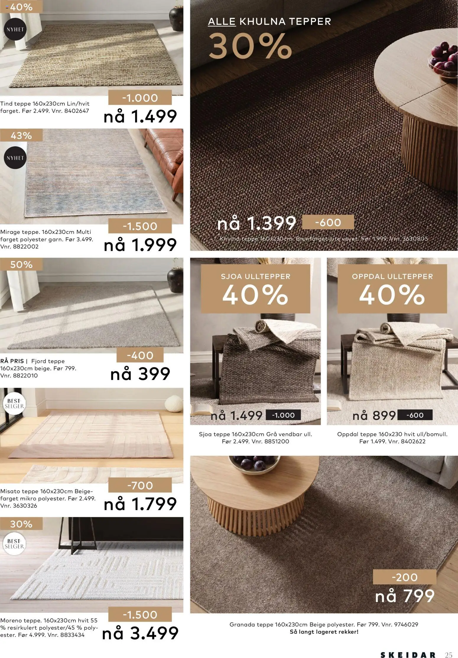 {H1} | Side: 25 | Produkter: Teppe