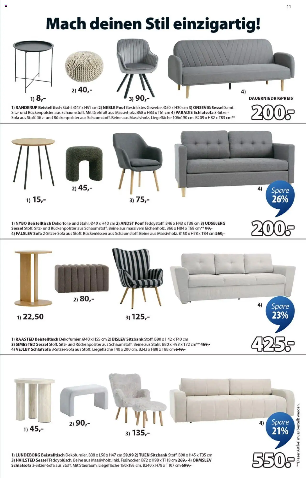 Angebote JYSK – gültig ab 19.09.2025 | Seite: 11 | Produkte: Sitzbank, Sofa, Sessel, Pouf