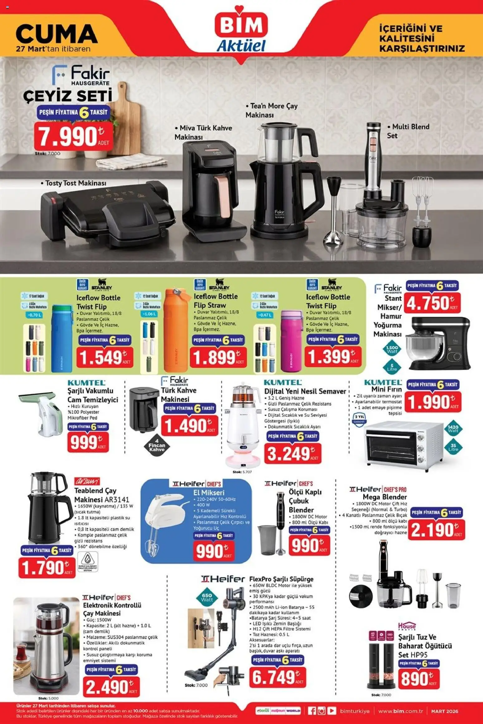 BİM - Katalog Cuma - 27.03.2026 tarihinden itibaren geçerlidir | Sayfa: 2 | Ürünler: Çay makinesi, Su, Tuz, Öğütücü