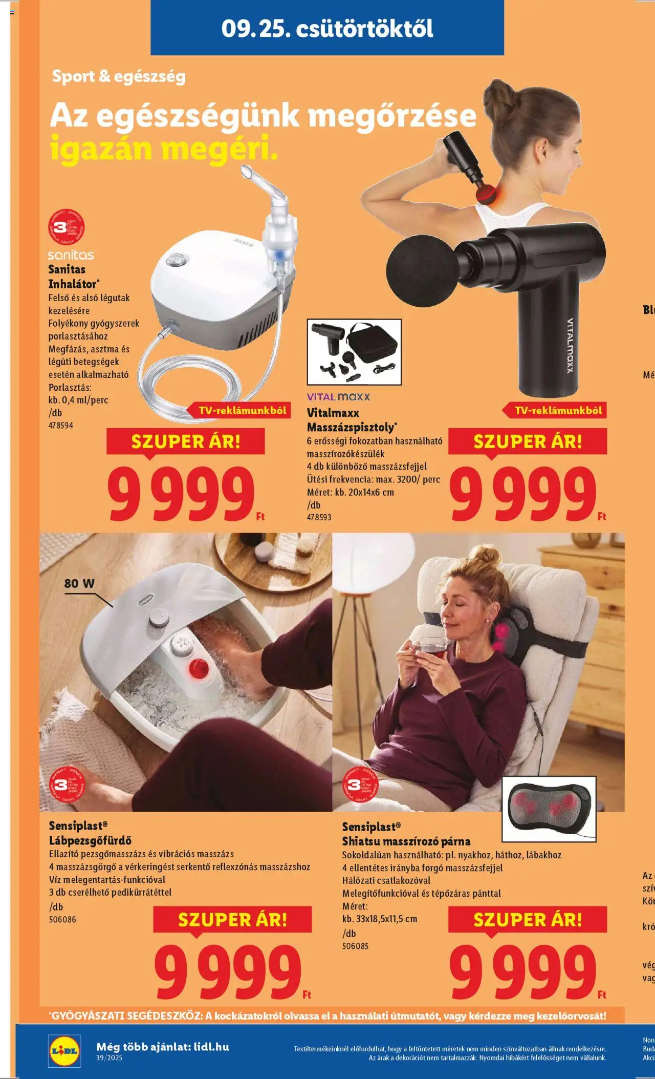 Lidl akciós ujság - amely érvényes a következő dátumtól: 25.09.2025 | Oldal: 30 | Termékek: Párna, Gyógyszerek